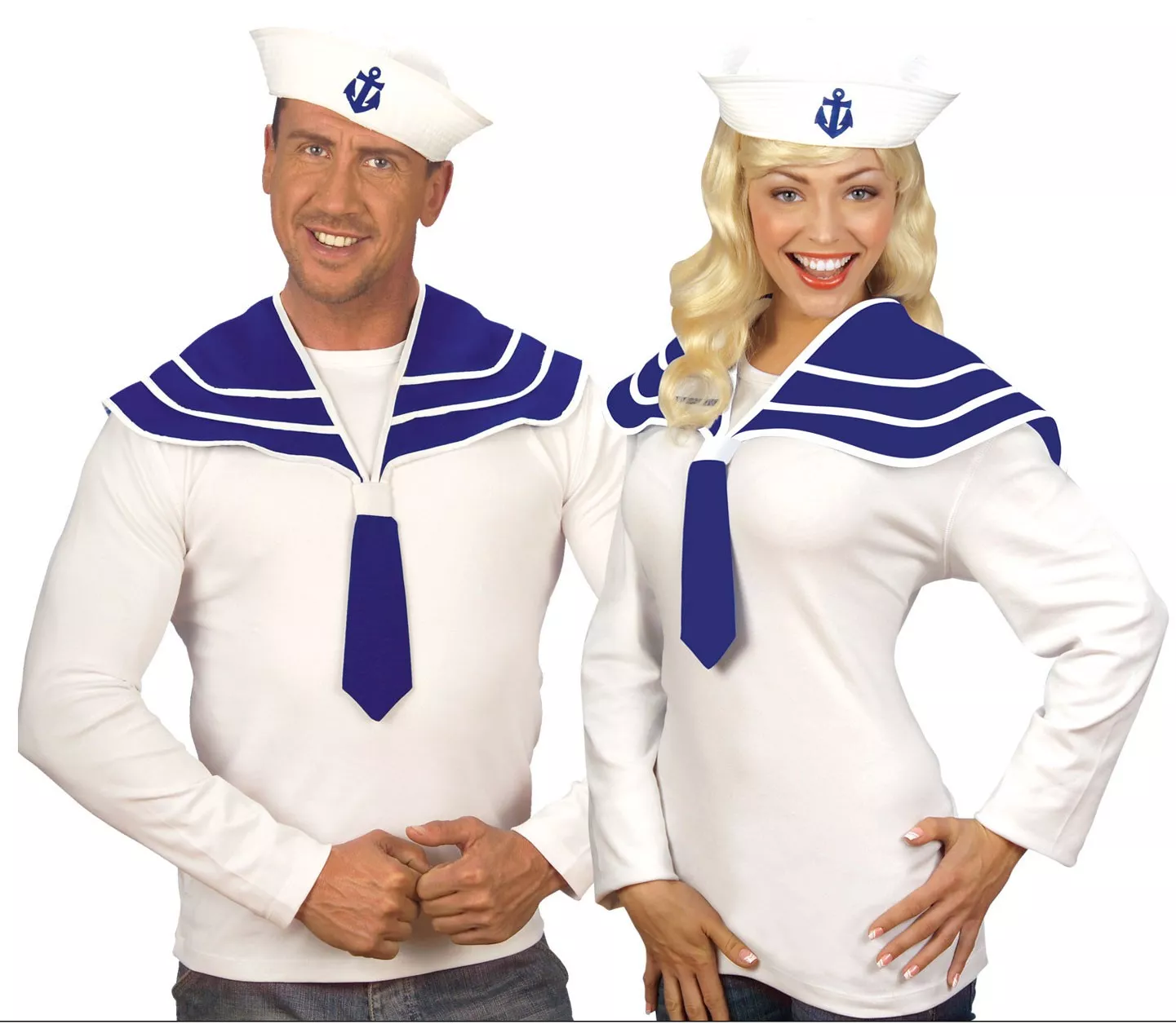 Set marinaio cappello e colletto con cravatta