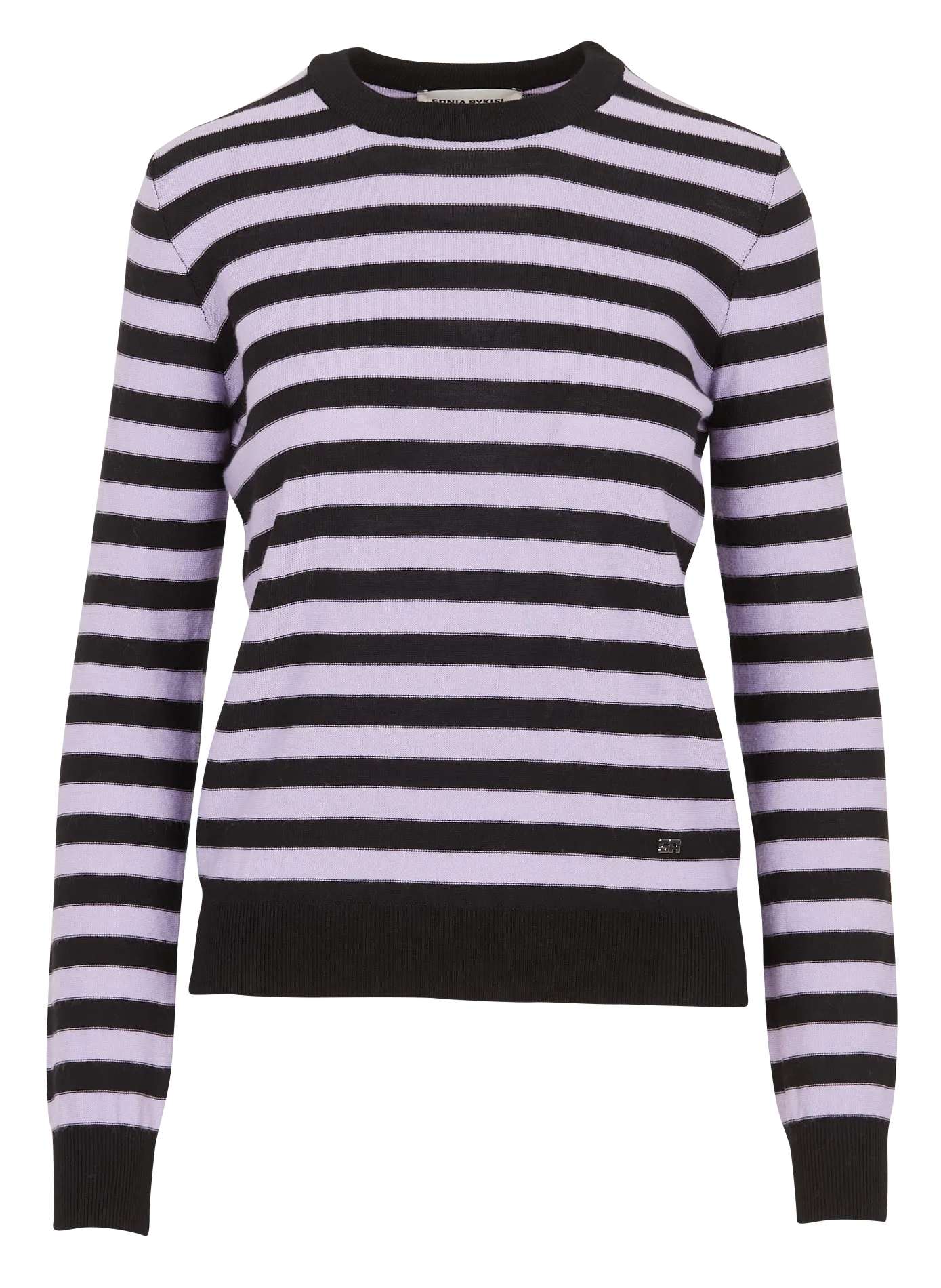  SONIA RYKIEL   Maglione scollo tondo a righe in lana | Nero