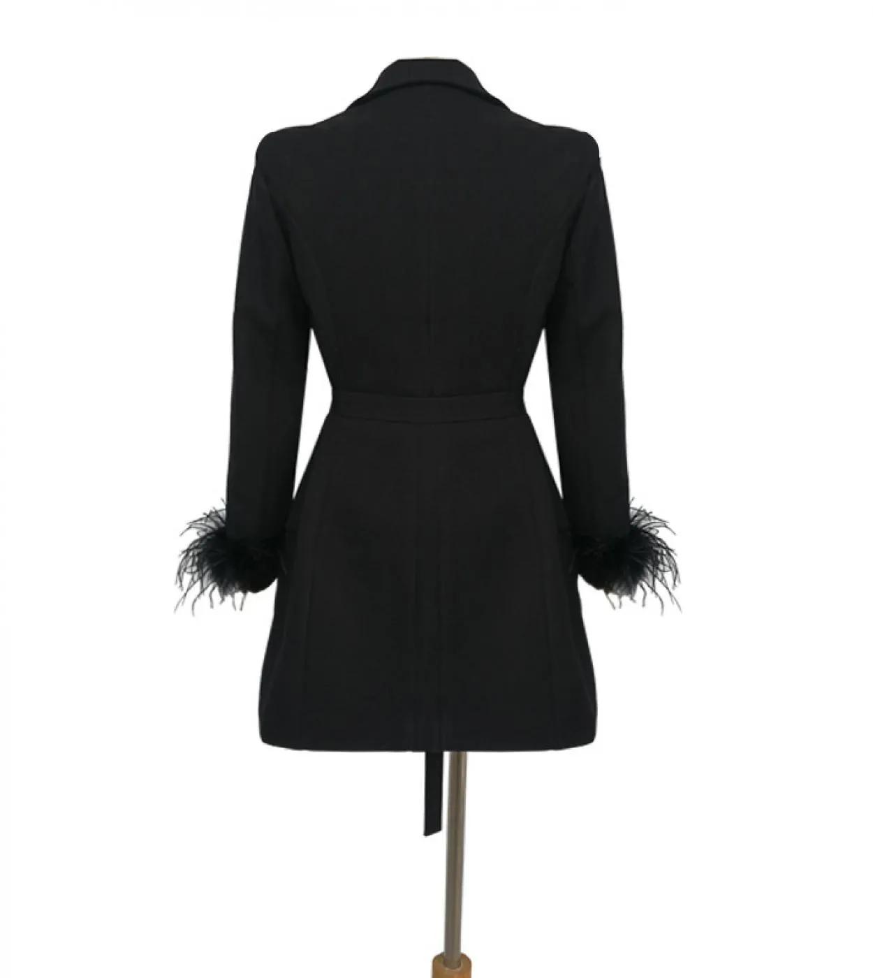 Spedizione Gratuita Autunno Inverno Designer Trench Womens Blazer Doppiopetto Giallo Nero Con Cinture Piume Trench C