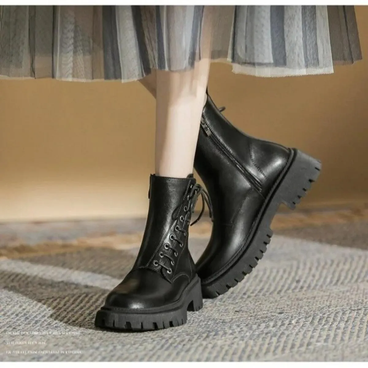 Stivaletti da donna in PU Stivali da moto con plateau di alta qualità Stivali punk corti Scarpe da donna 35 40 Nuovo stile alla