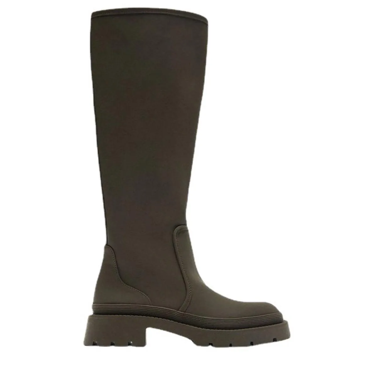 Stivali alti da donna Scarpe con plateau con tacco quadrato Stivali Chelsea Scarpe da donna Stivali neri verdi da donna Stivali