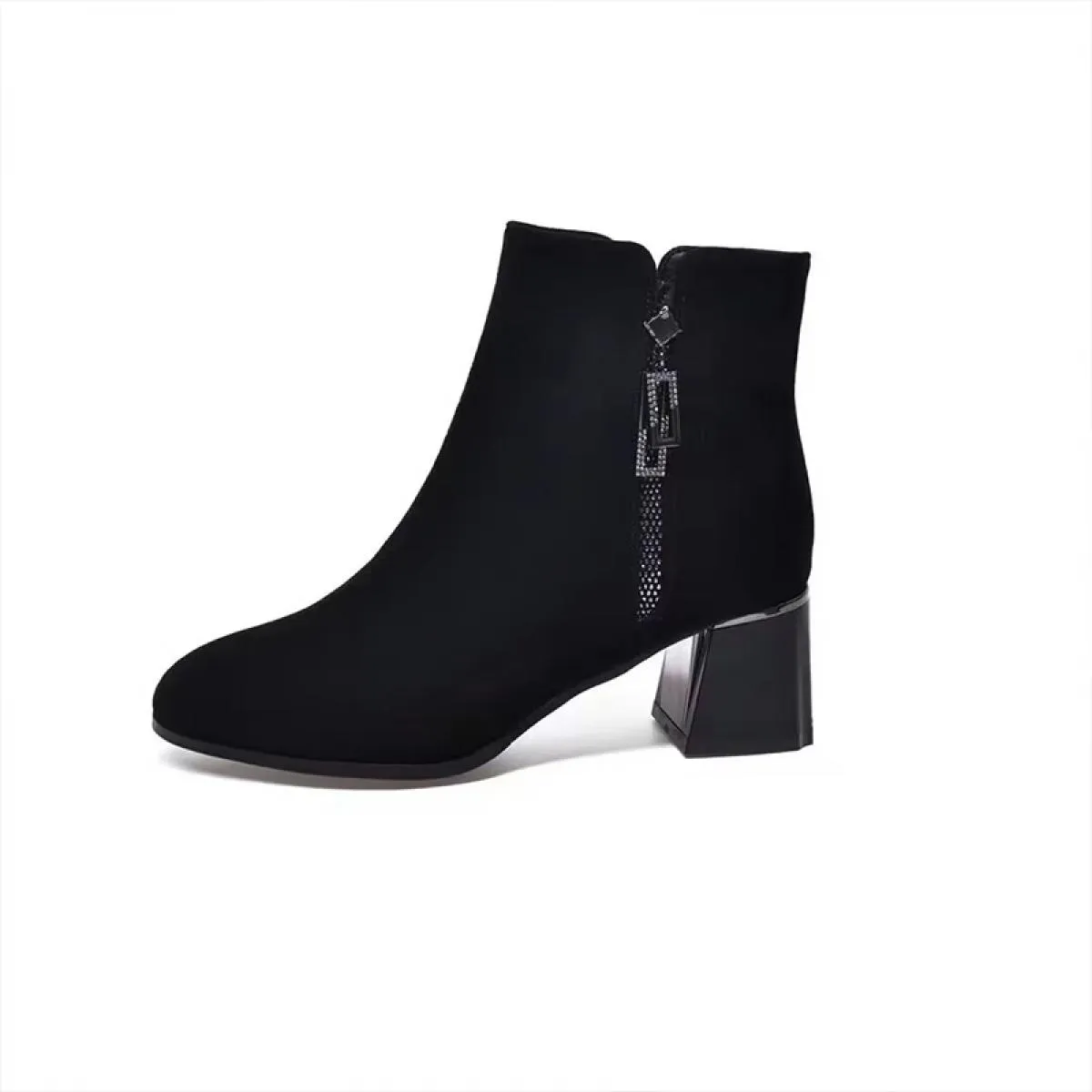 Stivali Chelsea con tacco medio alla caviglia da donna Stivali invernali in pelle scamosciata caldi e robusti 2023 Stivali con p