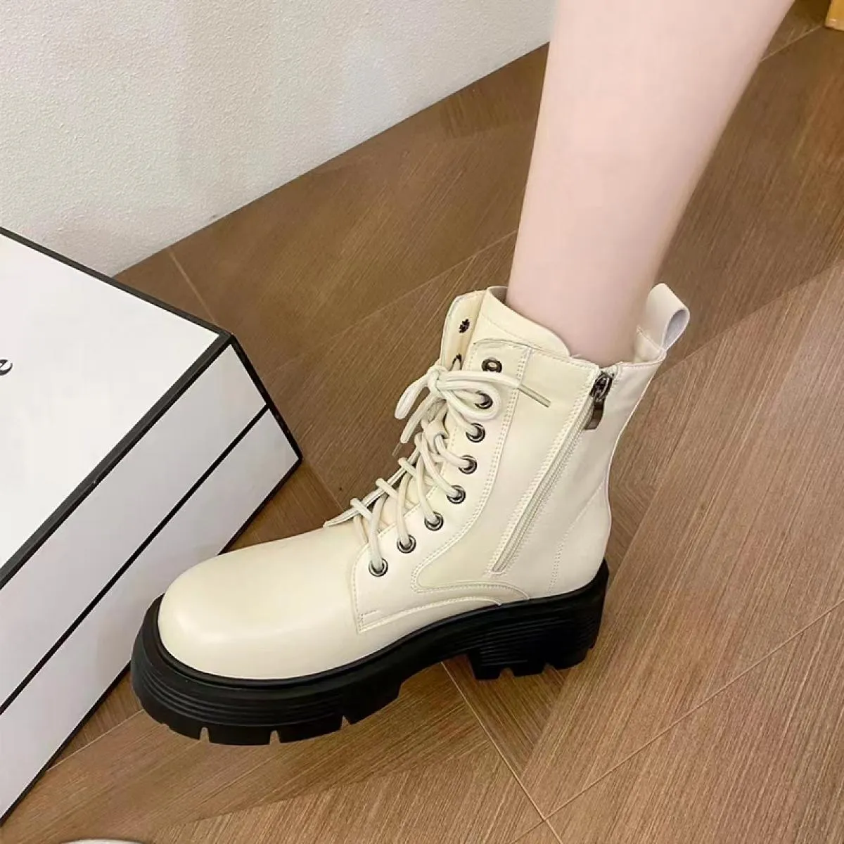 Stivali Chelsea Donna Tacchi medi Punk 2023 Inverno Nuova caviglia Scarpe robuste Stivali da neve da moto Gladiatore Goth Moda M