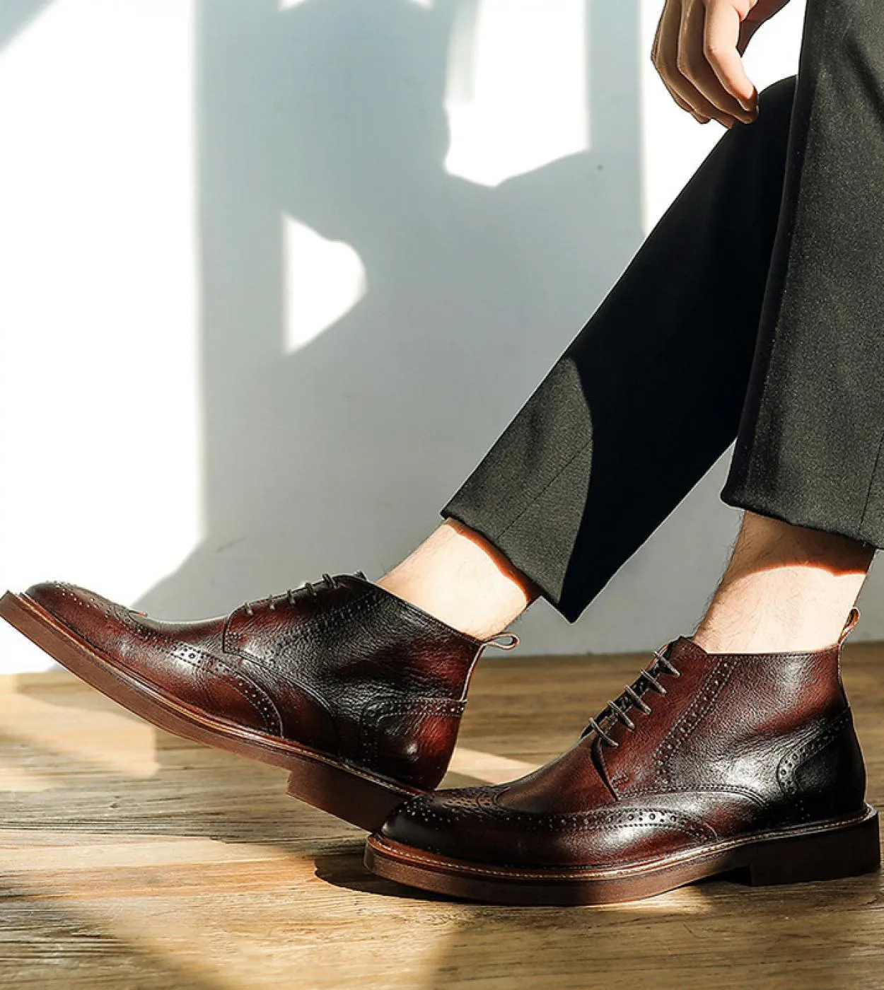 Stivali Chelsea in vera pelle Scarpe invernali da uomo di lusso da uomo Stivali in pizzo da uomo Stivali da uomo