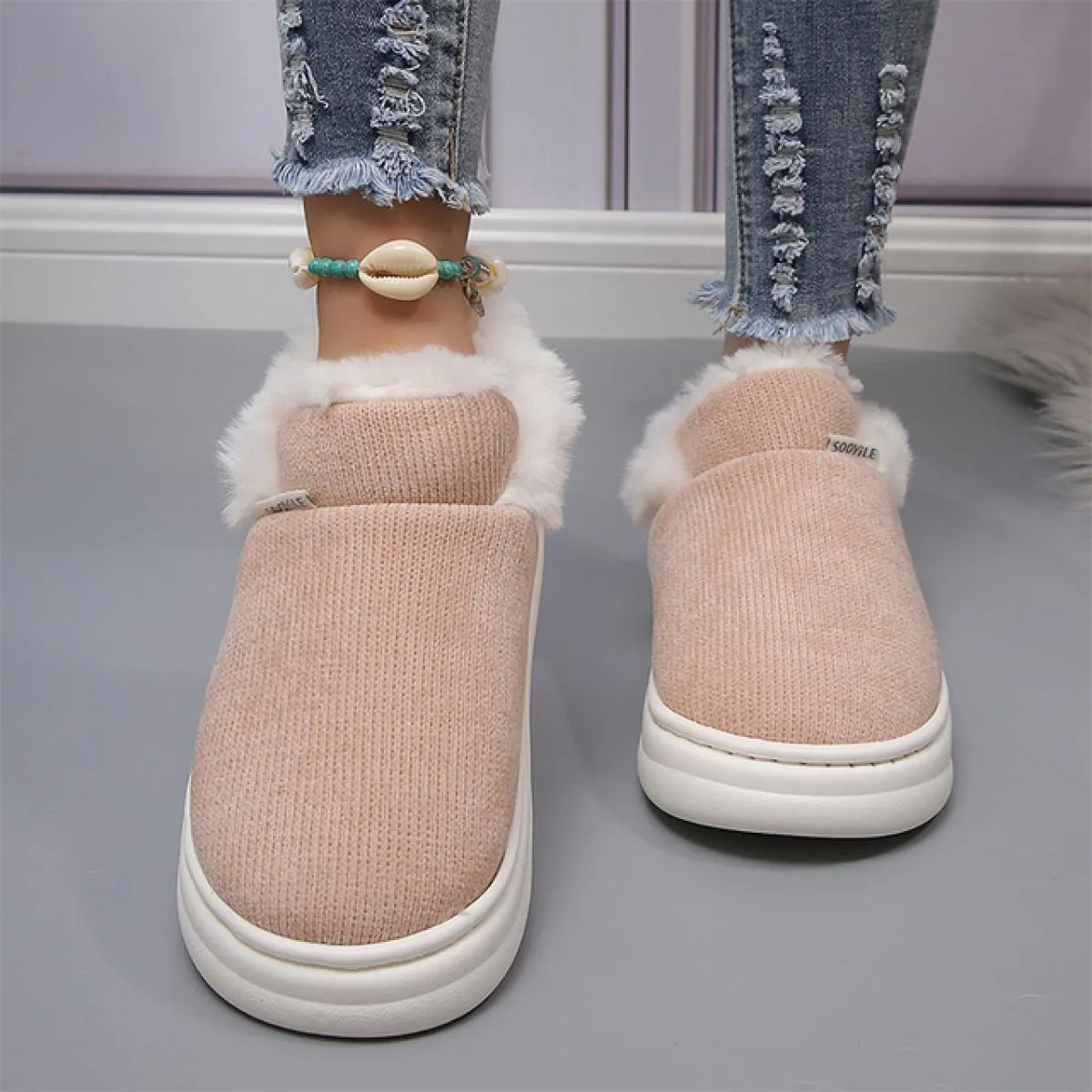 Stivali Chelsea invernali di nuova tendenza Scarpe da donna in cotone con plateau Causale caldo alla caviglia 2023 Stivali da ne