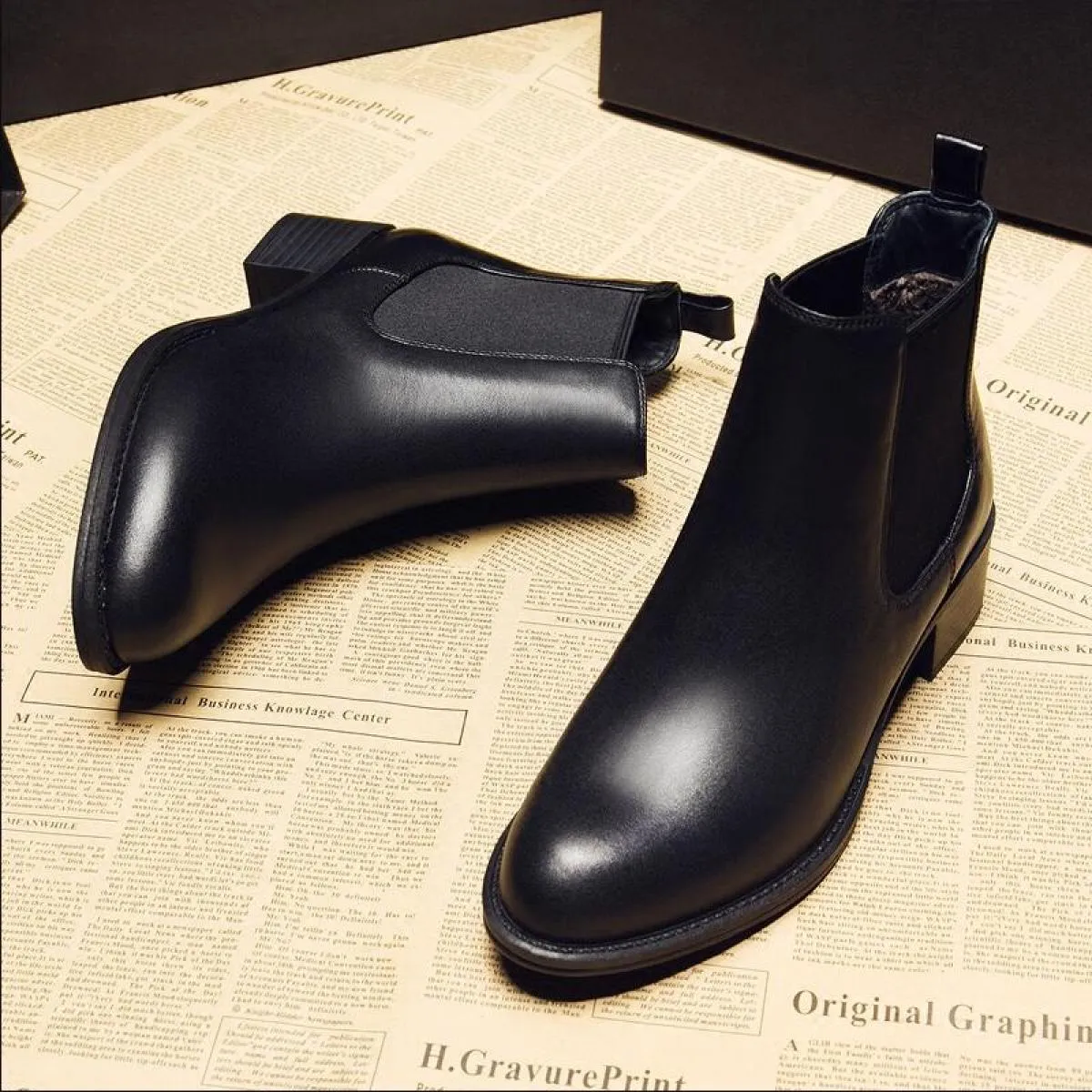 Stivali Chelsea neri da donna Scarpe autunno inverno Botines da donna in vera pelle Mujer Chaussure Femme Botas Botas alla cavig