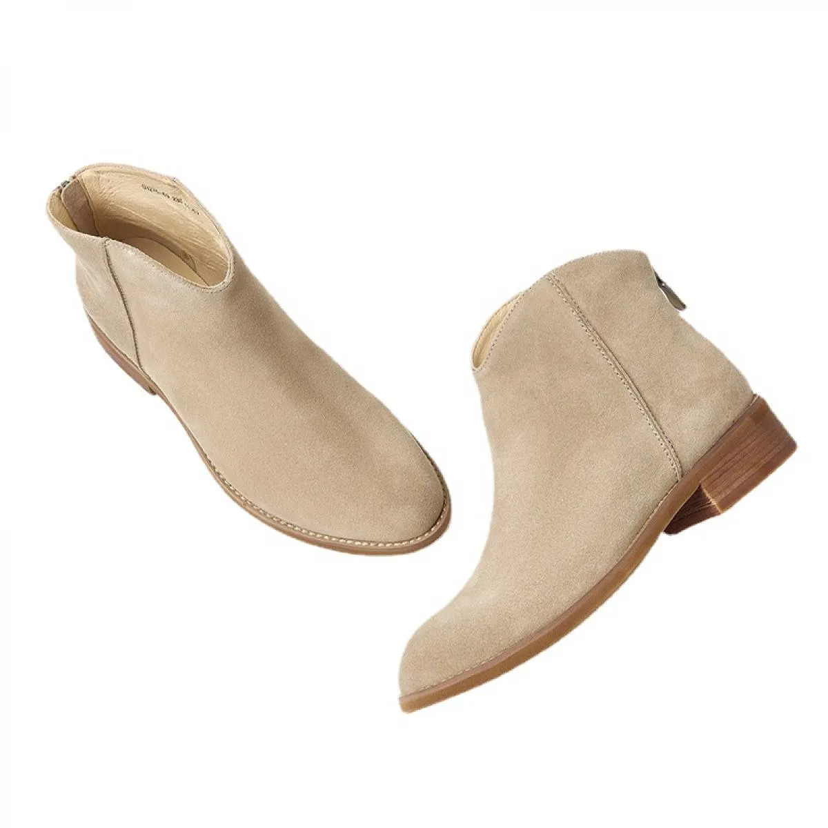 Stivali da donna con tacco medio alla caviglia Chelsea Scarpe robuste Stivali da moto in pelle scamosciata firmati di tendenza 2