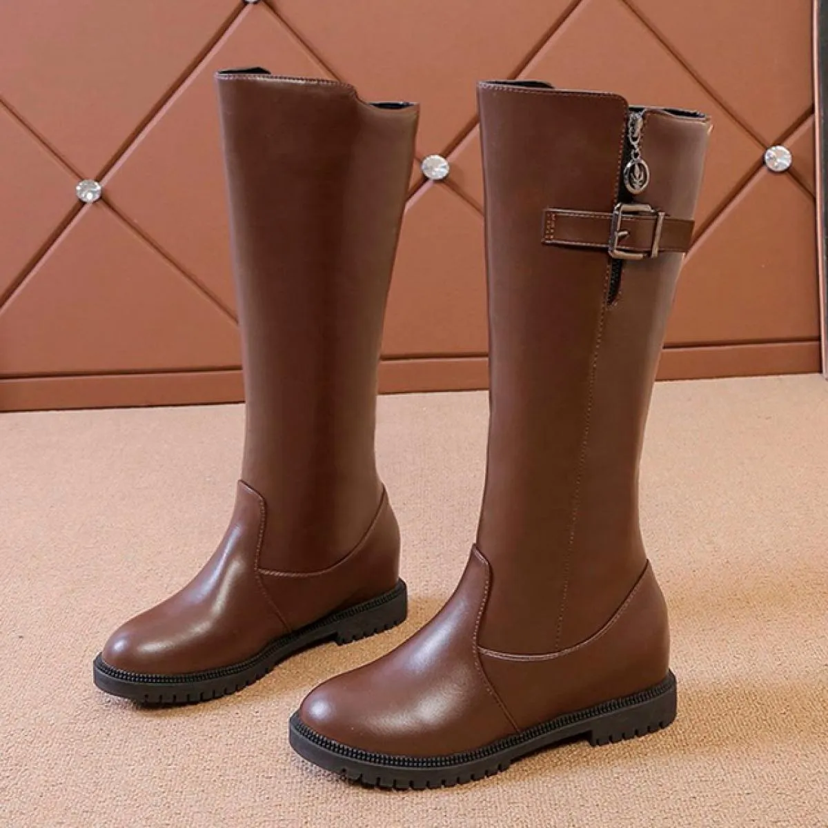 Stivali da donna invernali Scarpe con plateau Stivali Chelsea alti al ginocchio 2023 Stivali da donna di nuova moda Designer Gla