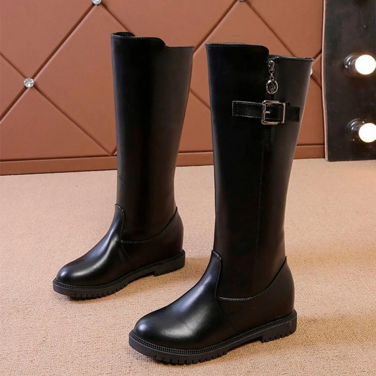 Stivali da donna invernali Scarpe con plateau Stivali Chelsea alti al ginocchio 2023 Stivali da donna di nuova moda Designer Gla