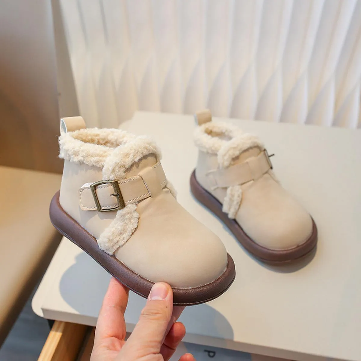 Stivali da neve per bambini con suola spessa Stivali da neve per bambini alla moda Designer più alla moda Stivali corti per bamb