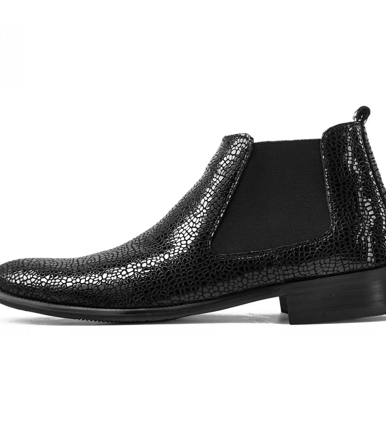 Stivali da uomo caldi invernali Moda scarpe Chelsea alla caviglia con motivo a coccodrillo con pelliccia Abito da uomo nuovo sti