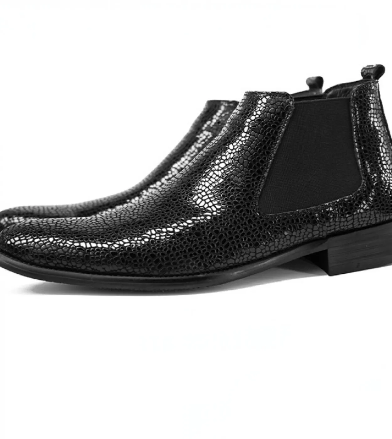 Stivali da uomo caldi invernali Moda scarpe Chelsea alla caviglia con motivo a coccodrillo con pelliccia Abito da uomo nuovo sti