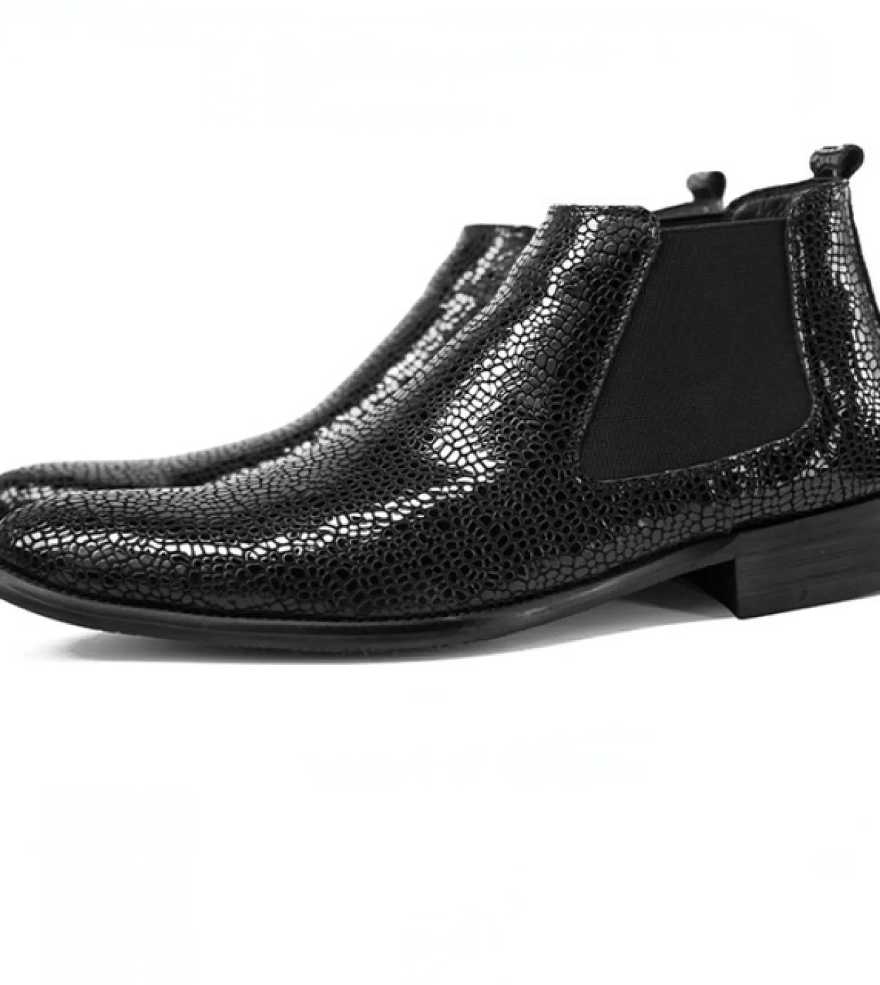 Stivali da uomo caldi invernali Moda scarpe Chelsea alla caviglia con motivo a coccodrillo con pelliccia Abito da uomo nuovo sti