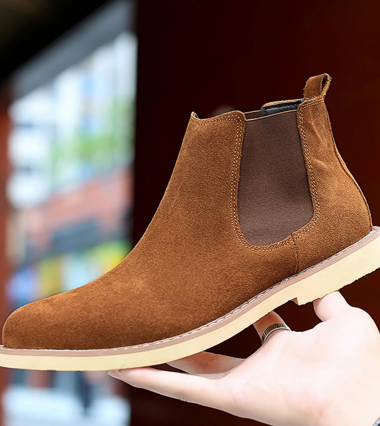 Stivali da uomo Luxury Spring  winter Elegant Chelsea Boots Uomo in pelle scamosciata di mucca Scarpe casual per amanti Plus Si