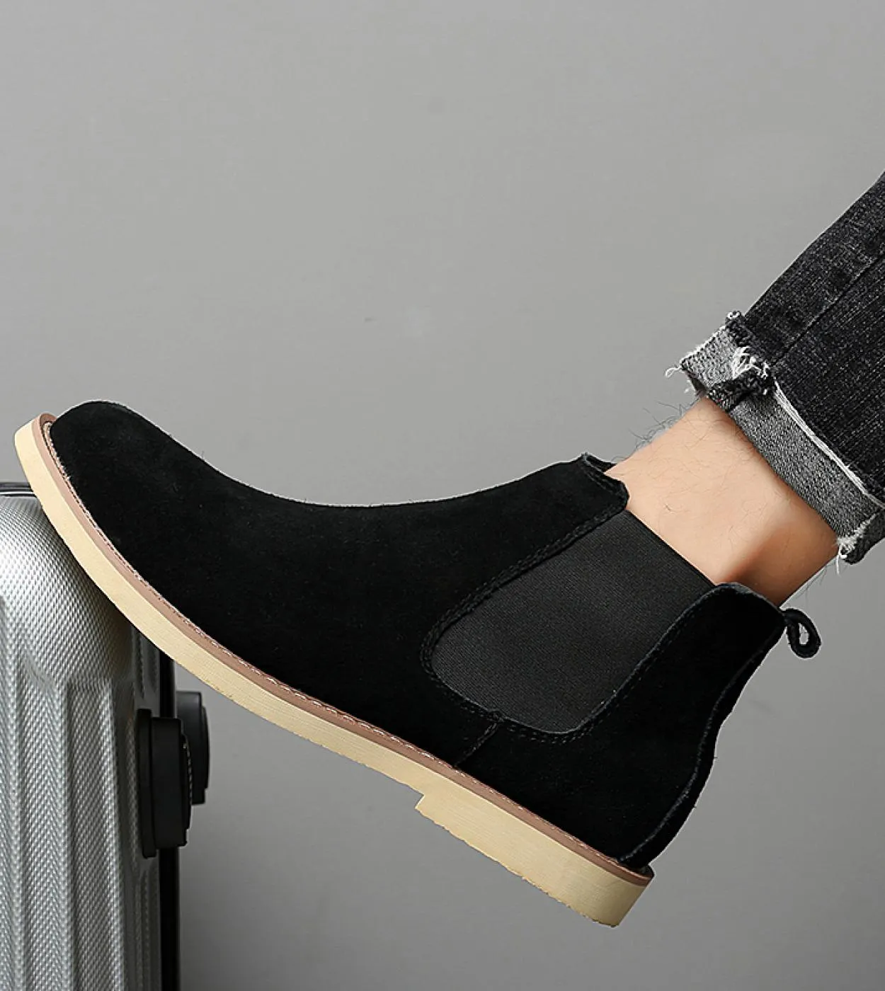 Stivali da uomo Luxury Spring  winter Elegant Chelsea Boots Uomo in pelle scamosciata di mucca Scarpe casual per amanti Plus Si