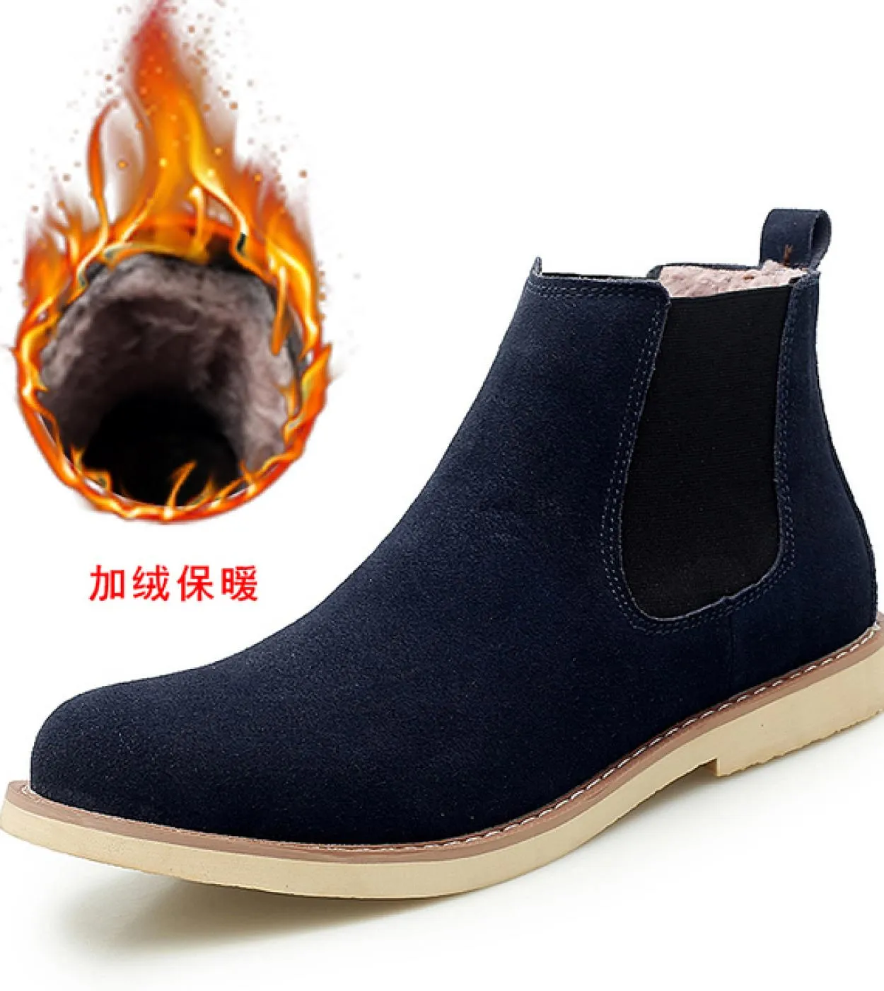 Stivali da uomo Luxury Spring  winter Elegant Chelsea Boots Uomo in pelle scamosciata di mucca Scarpe casual per amanti Plus Si
