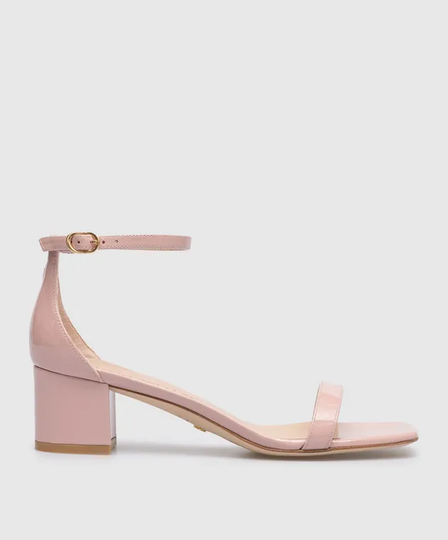 Stuart Weitzman Sandali Simplecurve 50 in vernice rosa SE120