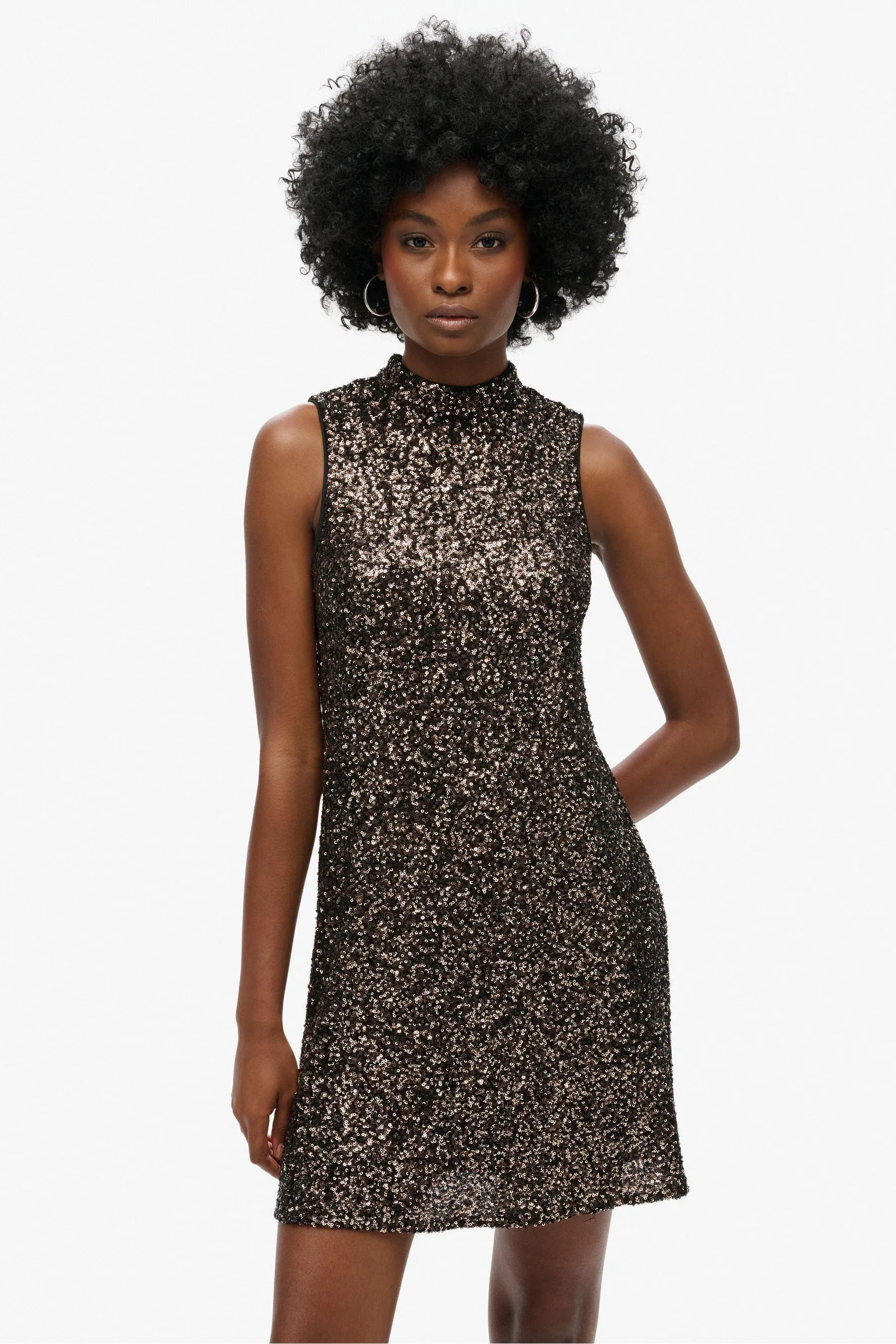 Superdry Senza maniche Paillettes - Abito corto svasato
