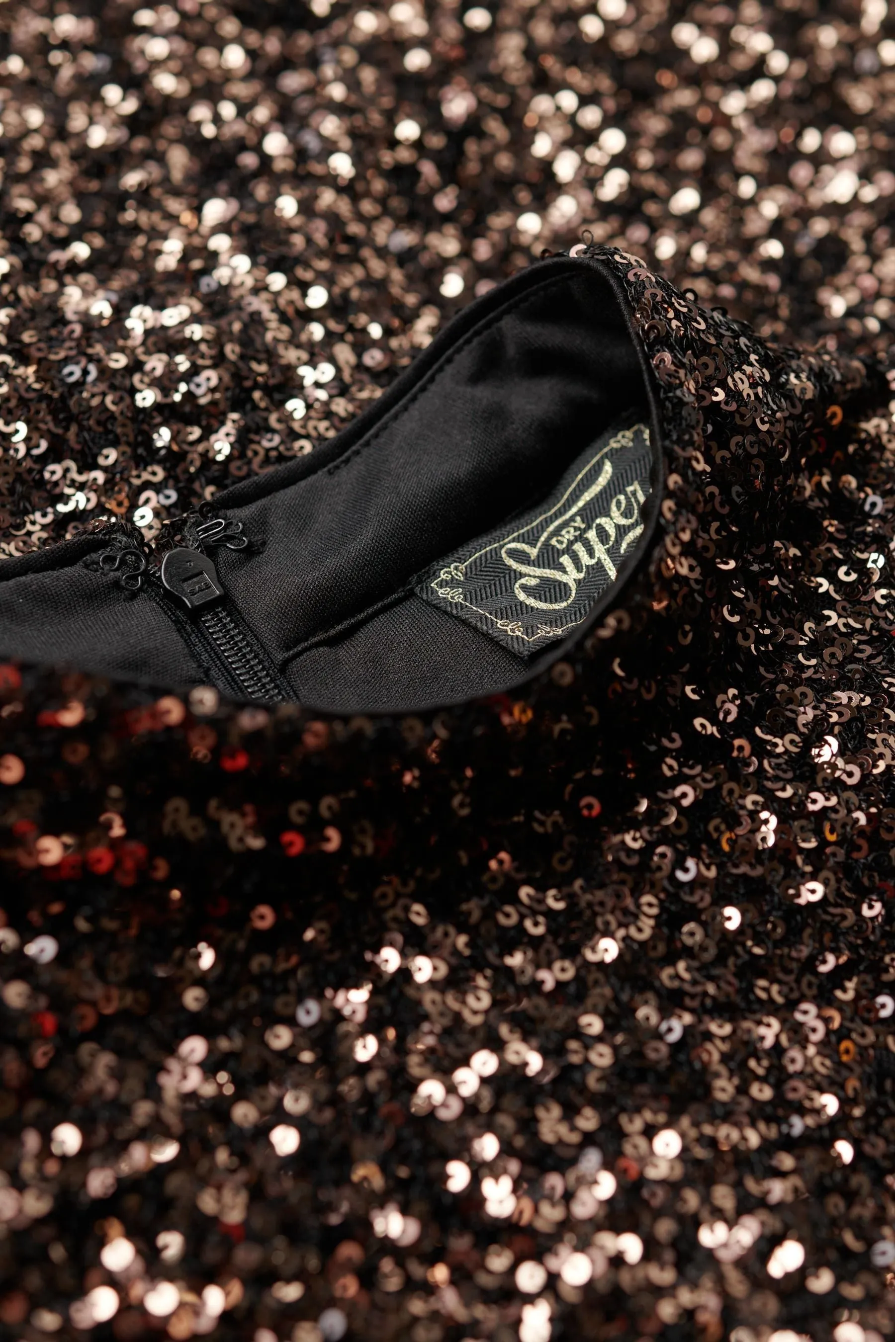 Superdry Senza maniche Paillettes - Abito corto svasato