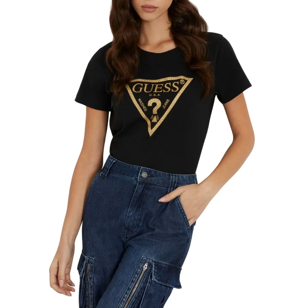 T-shirt Guess stretch logo triangolo