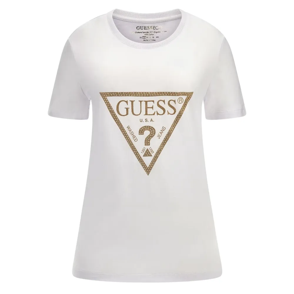 T-shirt Guess stretch logo triangolo