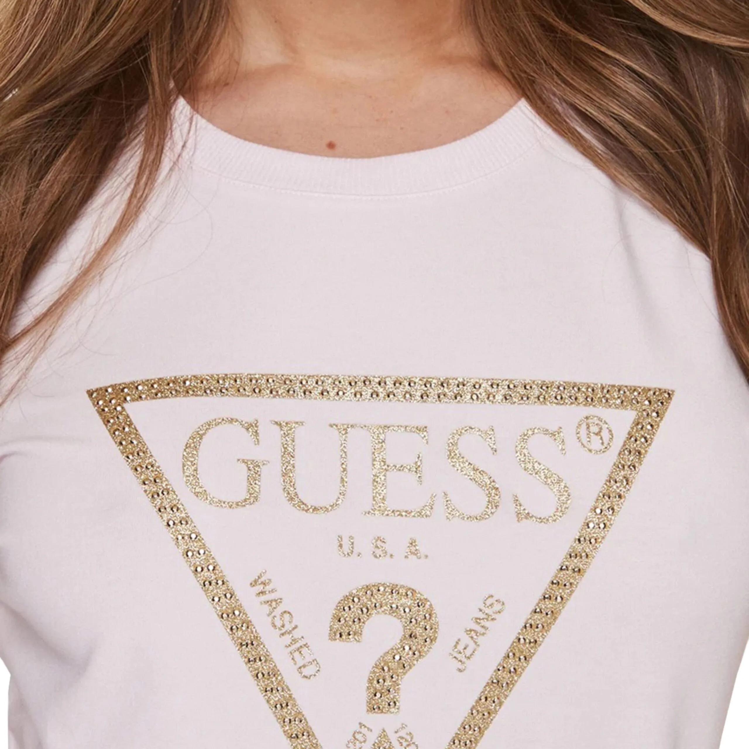 T-shirt Guess stretch logo triangolo