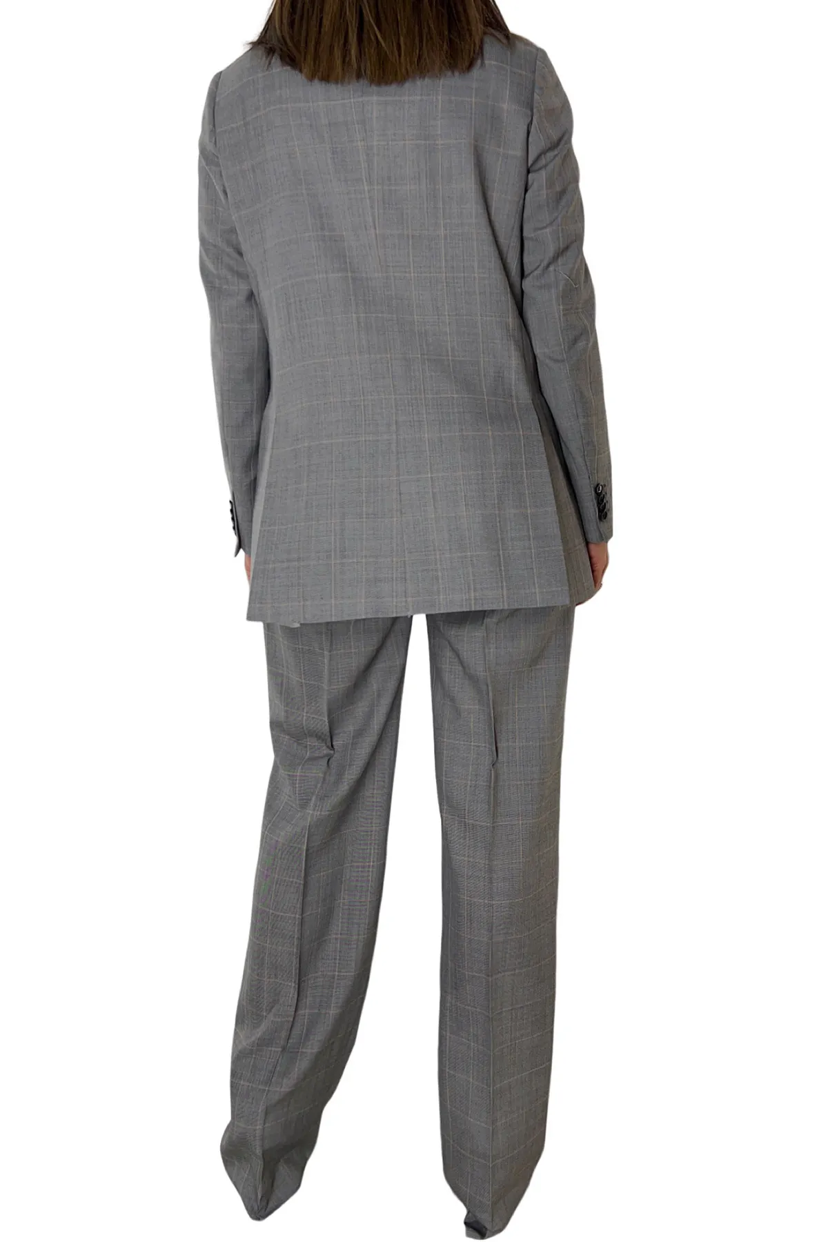 Tailleur donna doppiopetto 60% Lana Super120’s 40% poliestere Holland & Sherry Grigio Galles
