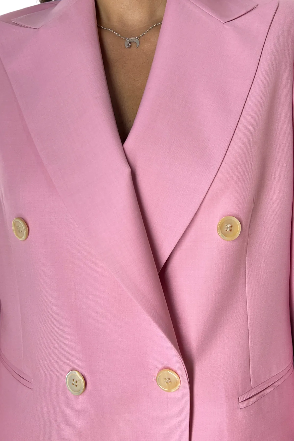Tailleur donna doppiopetto 60% Lana Super120’s 40% poliestere Holland & Sherry Rosa
