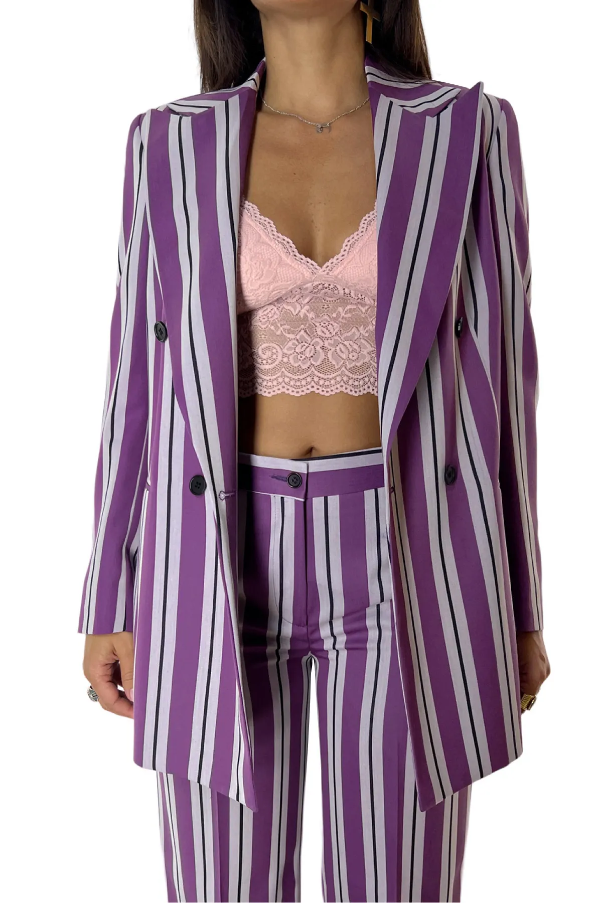 Tailleur donna doppiopetto 70% Lana Super120’s 30% Teclana Holland & Sherry Viola