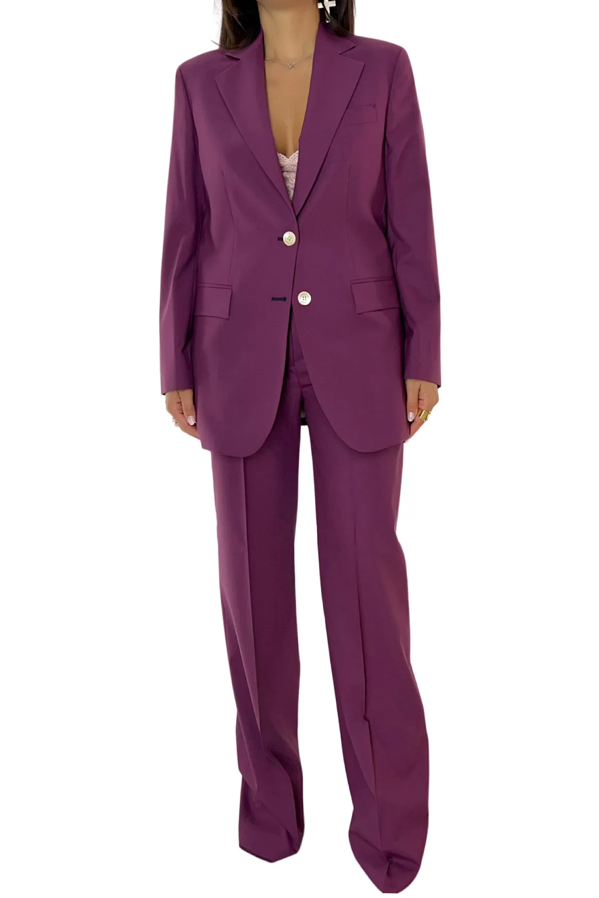 Tailleur donna Vinaccia oversize in tessuto Holland & Sherry 98 % Lana Super 100’s 2% Lycra