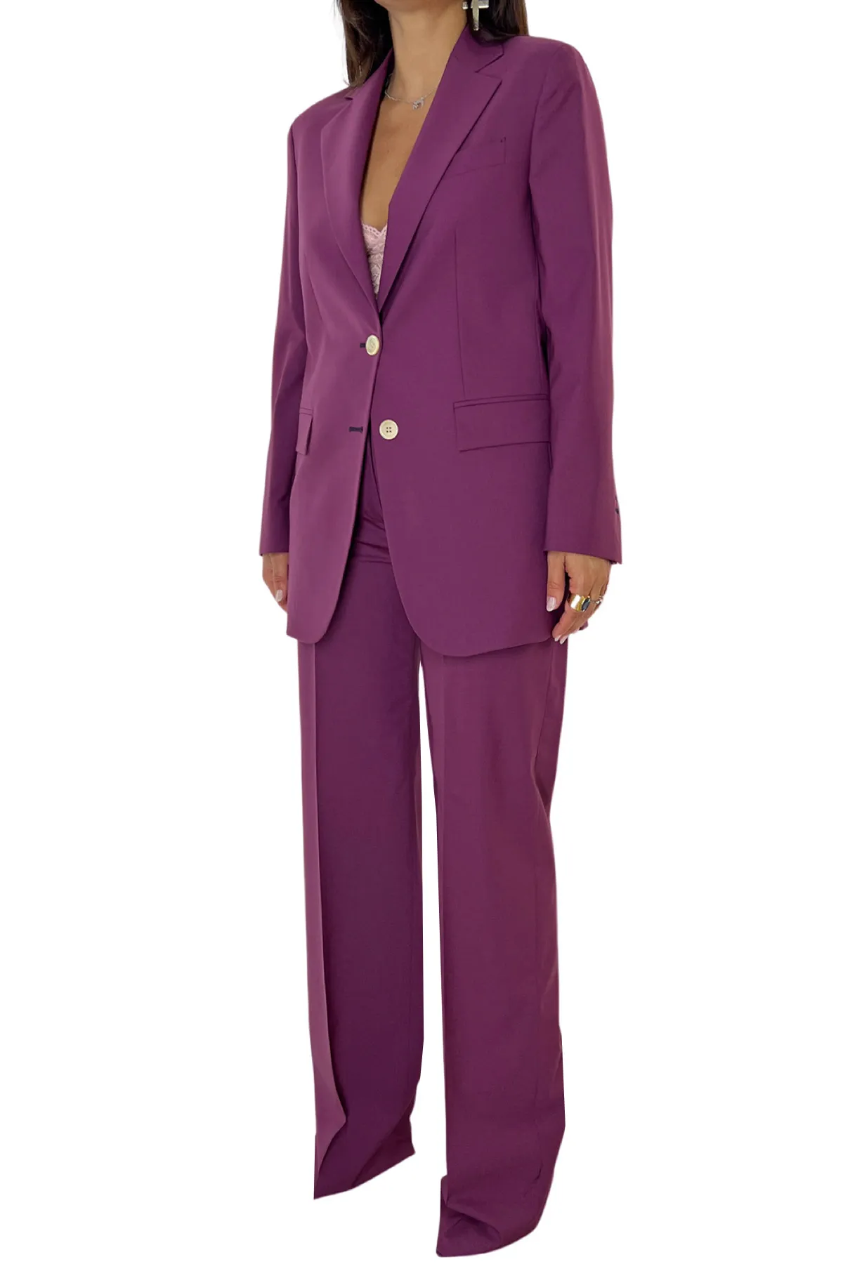 Tailleur donna Vinaccia oversize in tessuto Holland & Sherry 98 % Lana Super 100’s 2% Lycra
