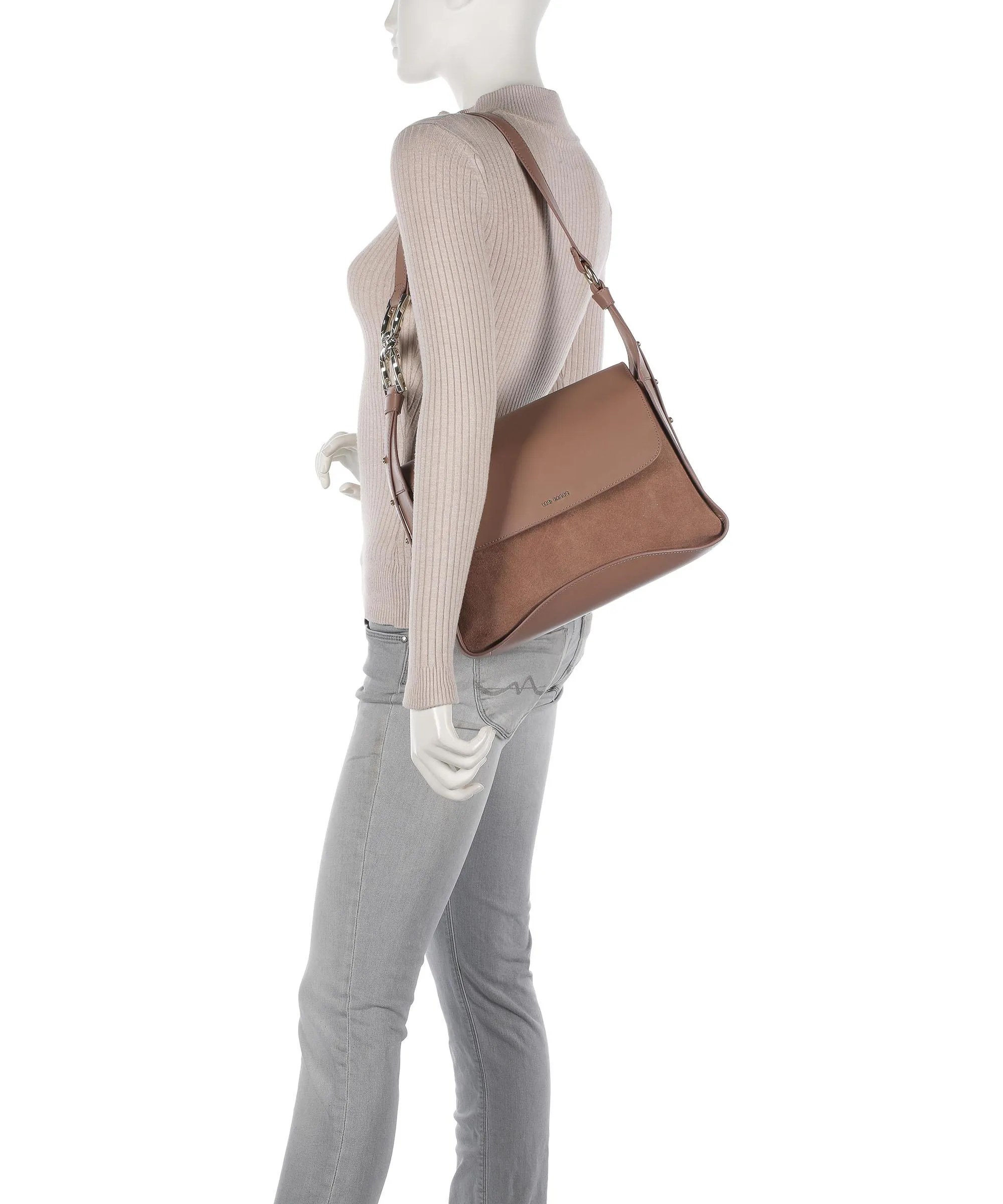  Ted Baker Cheriah Borsa hobo pelle bovina ruvida, pelle di vacchetta liscia marrone  