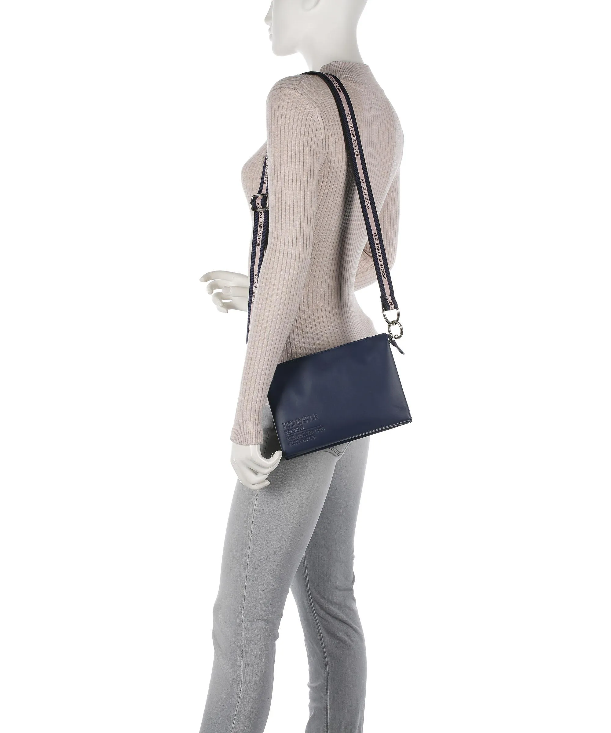  Ted Baker Darceyy Borsa a tracolla pelle di vacchetta liscia navy  