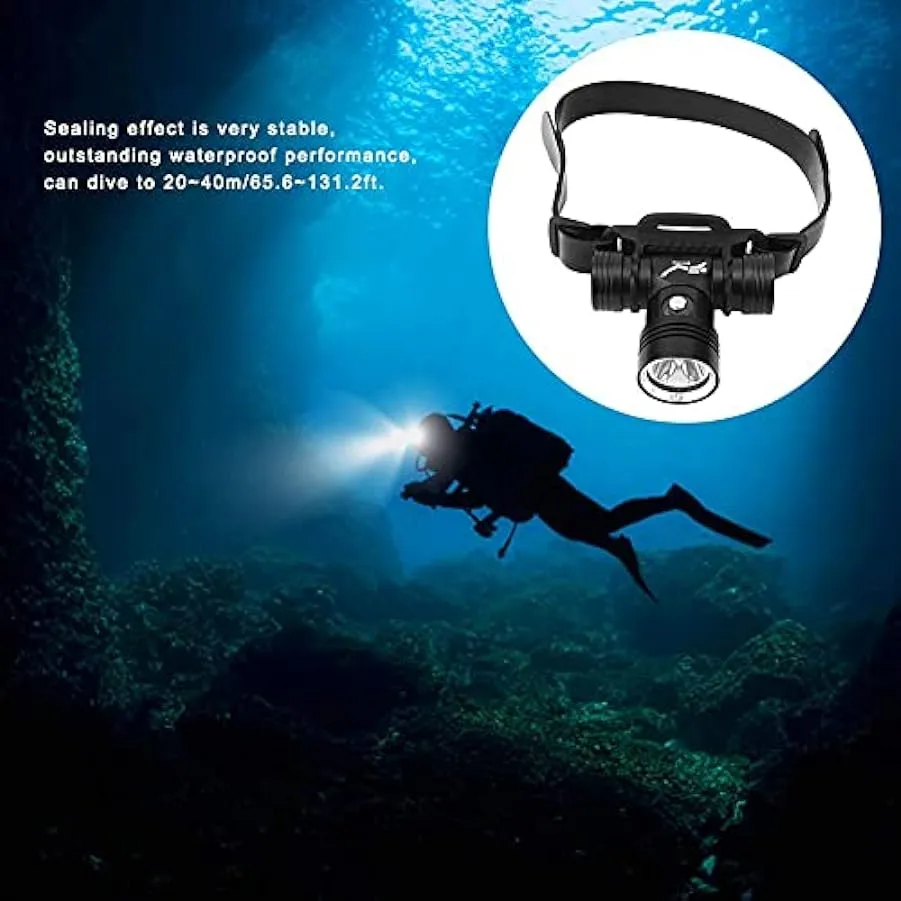 Testa per Immersioni subacquee, Faro per Immersioni subacquee Impermeabile ad Alta luminosità per Uso terrestre e Acquatico Wate