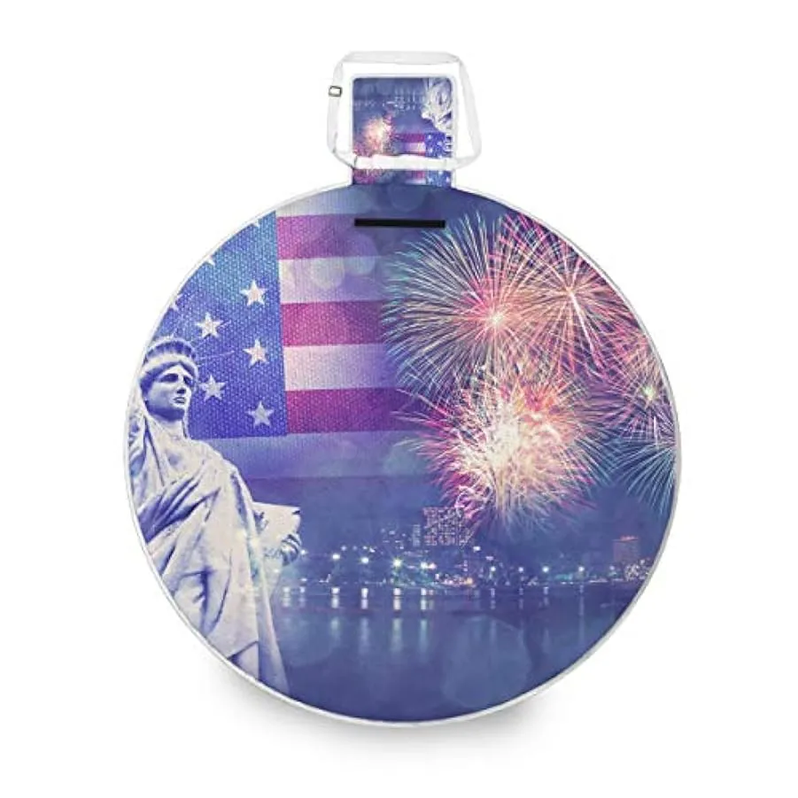 The Statue Of Liberty Firework Flag USA 4 ° luglio Indipendenza Day Grande Coperta Picnic Outdoor Impermeabile Pratico Tappetino