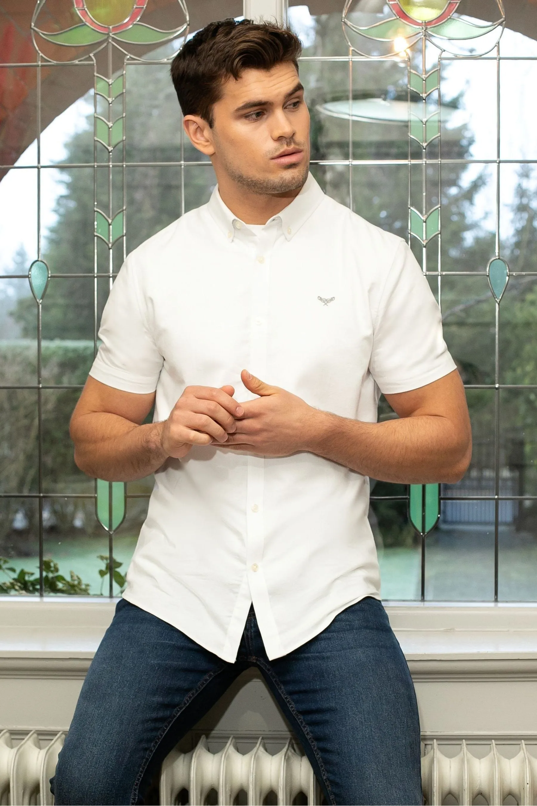 Threadbare - Inferno - Camicia con Oxford Manica corta in cotone