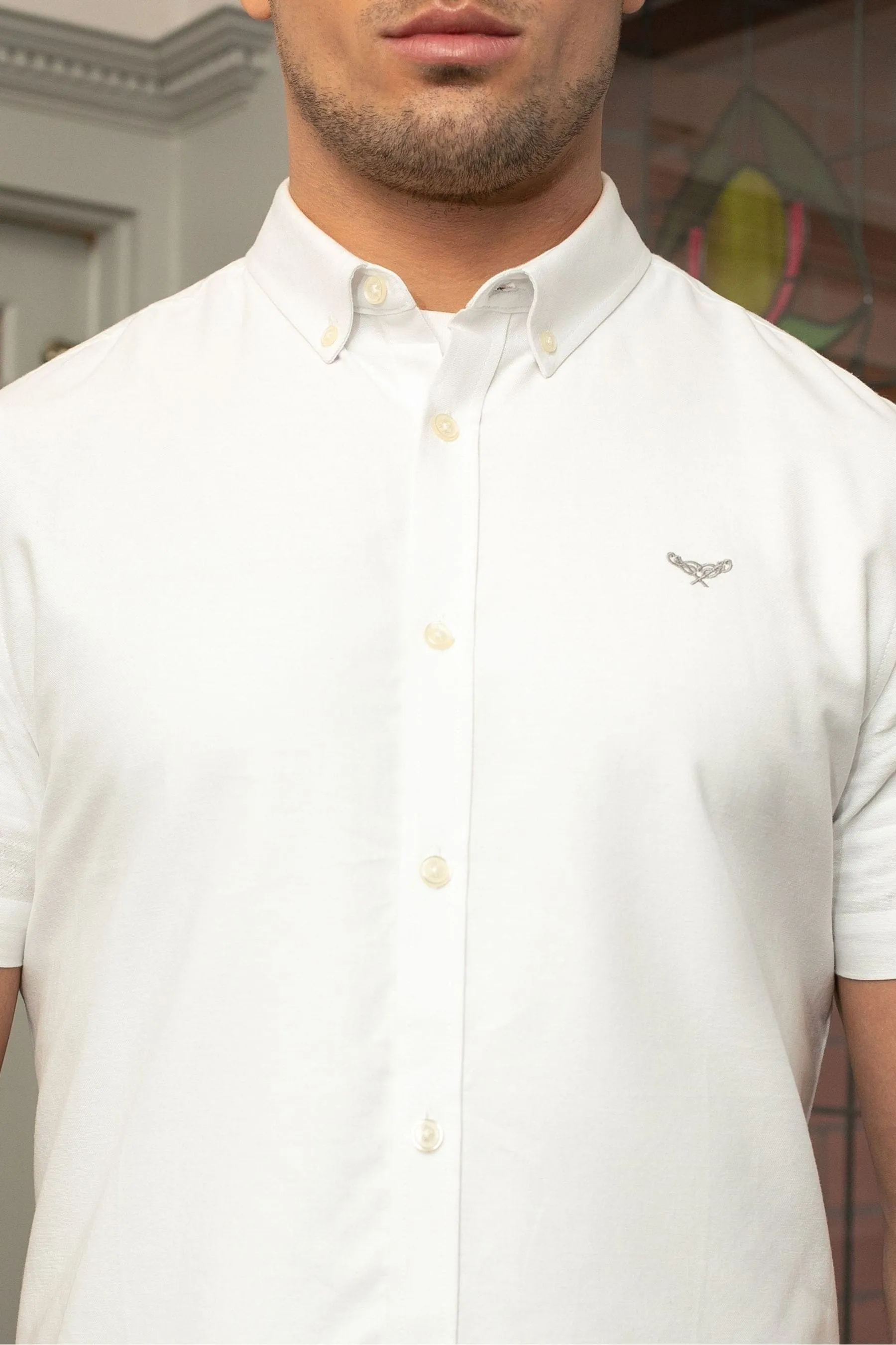 Threadbare - Inferno - Camicia con Oxford Manica corta in cotone