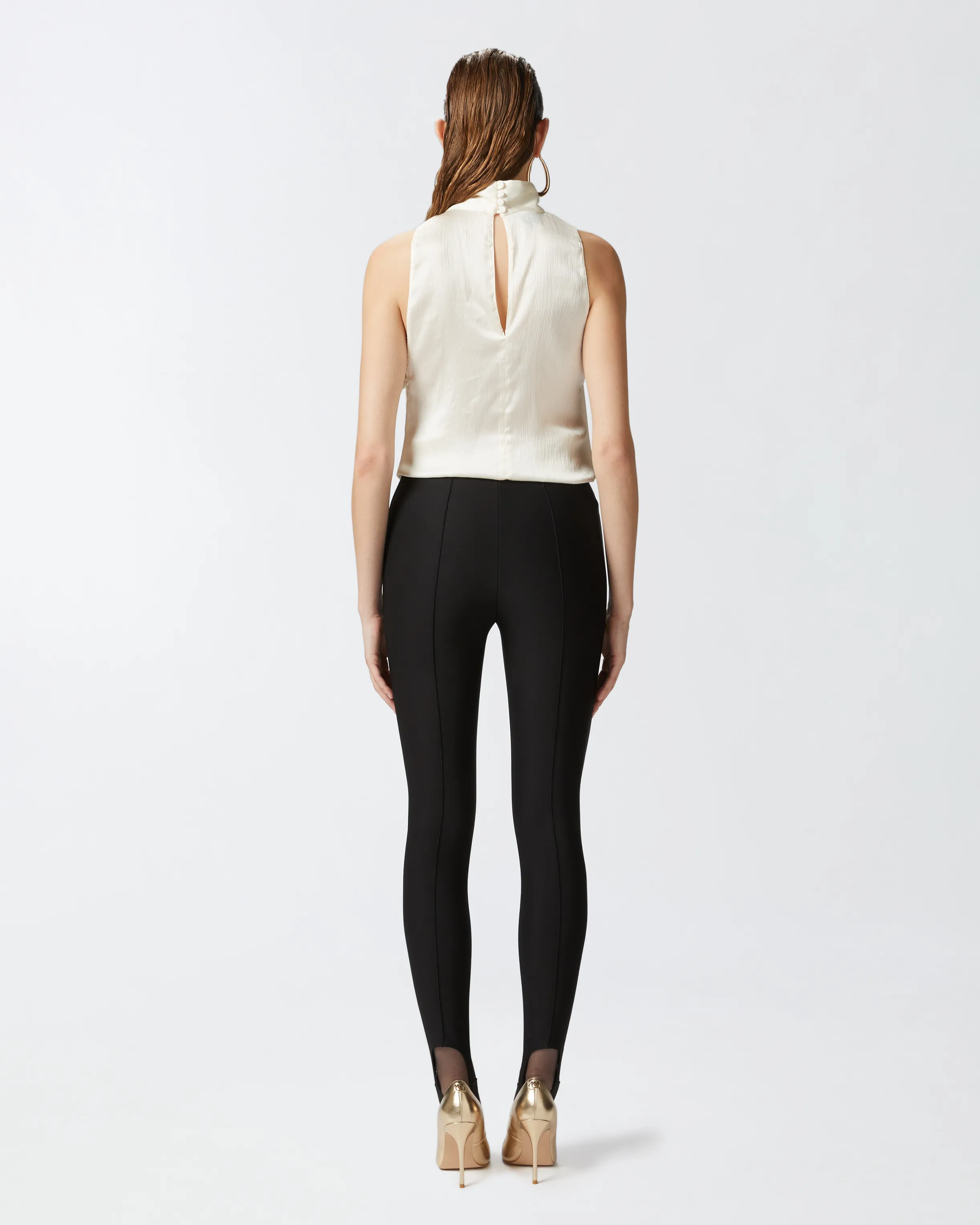  Top drappeggiato in satin increspato    