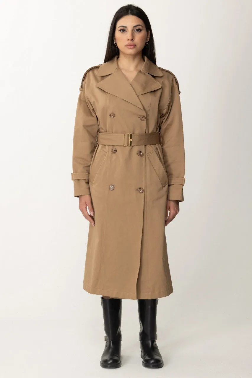 Trench in cotone con maxi colletto TORTORA