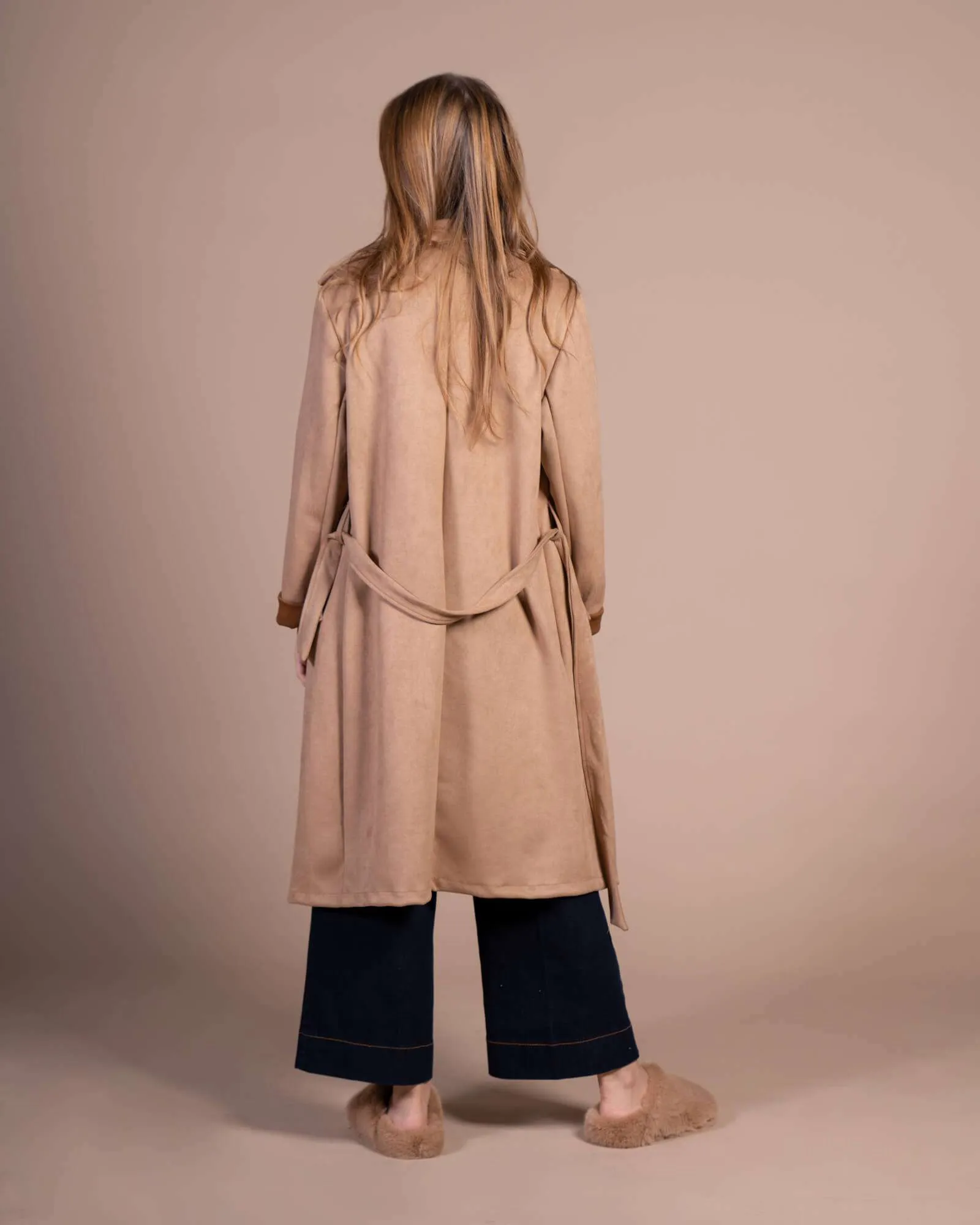 Trench in eco camoscio