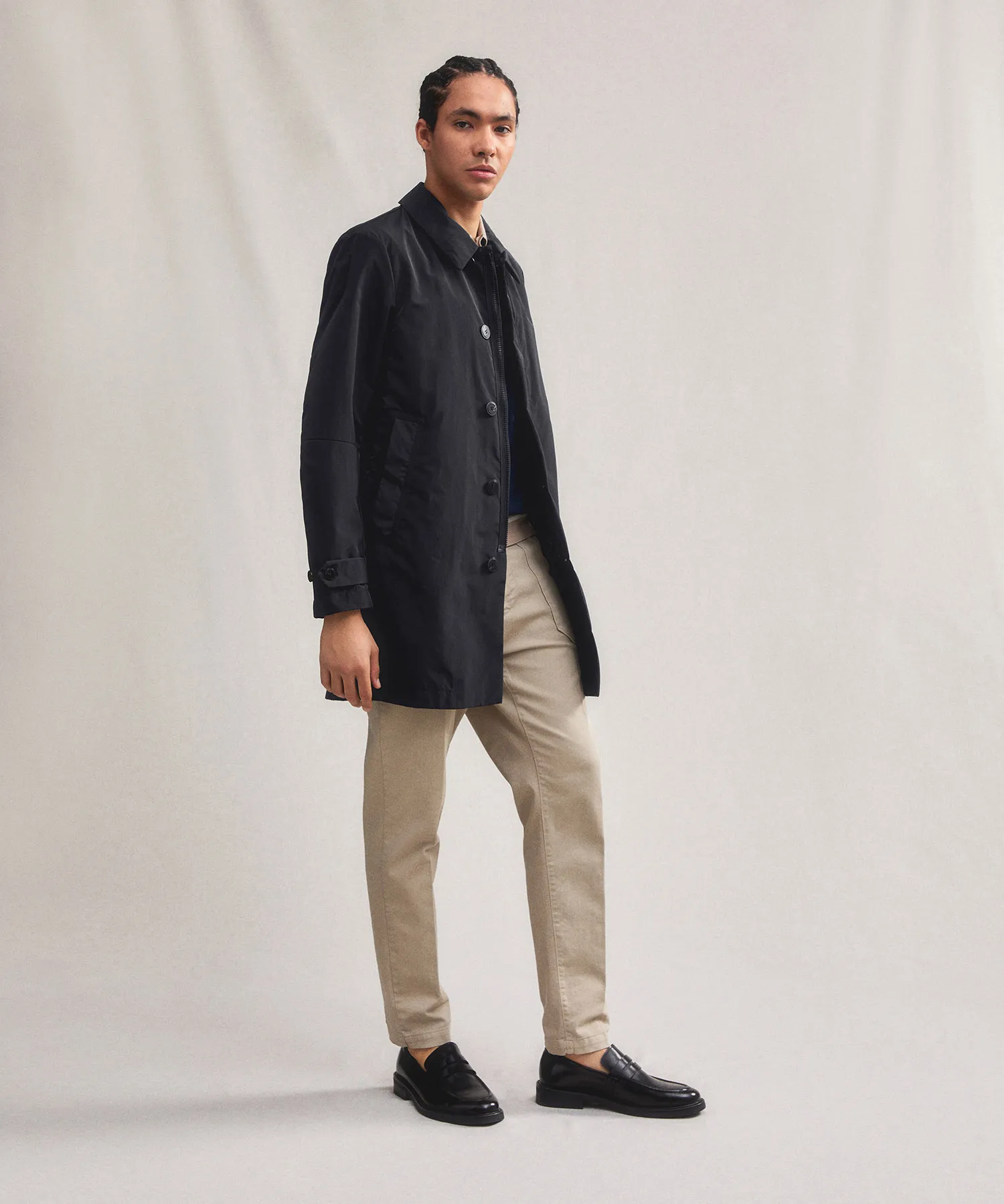 Trench in popeline di nylon