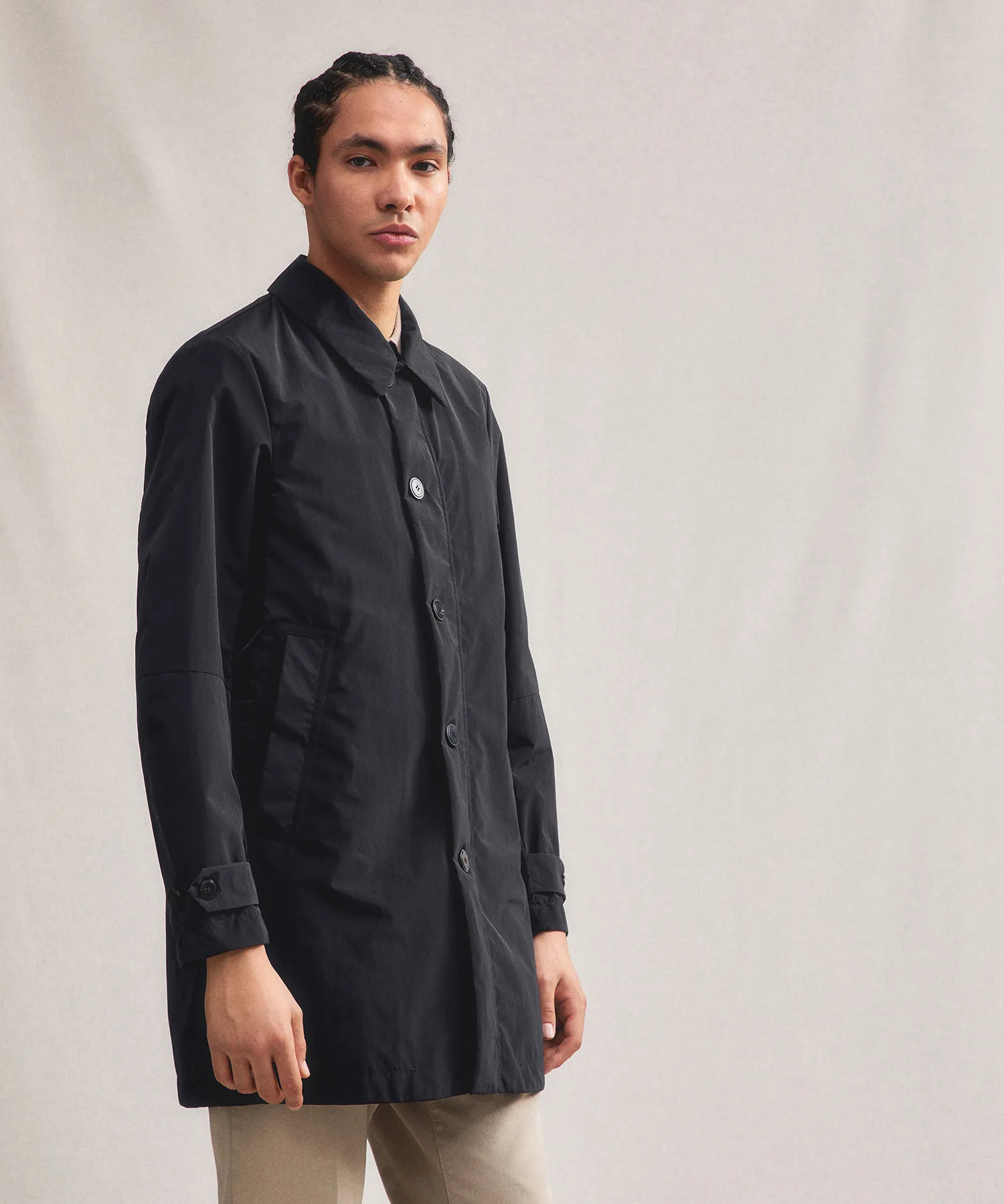 Trench in popeline di nylon