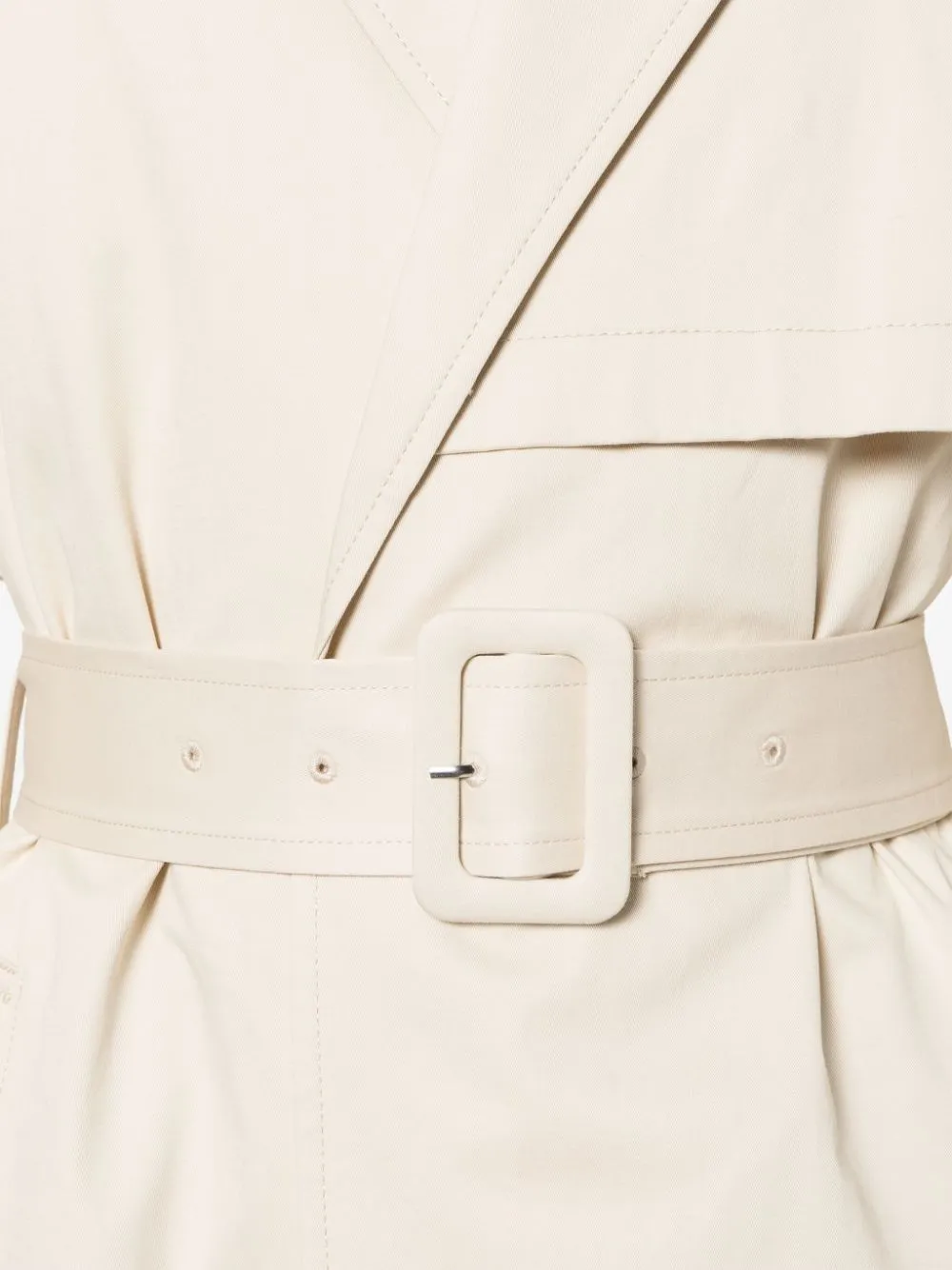 Trench lungo con cintura in beige - donna