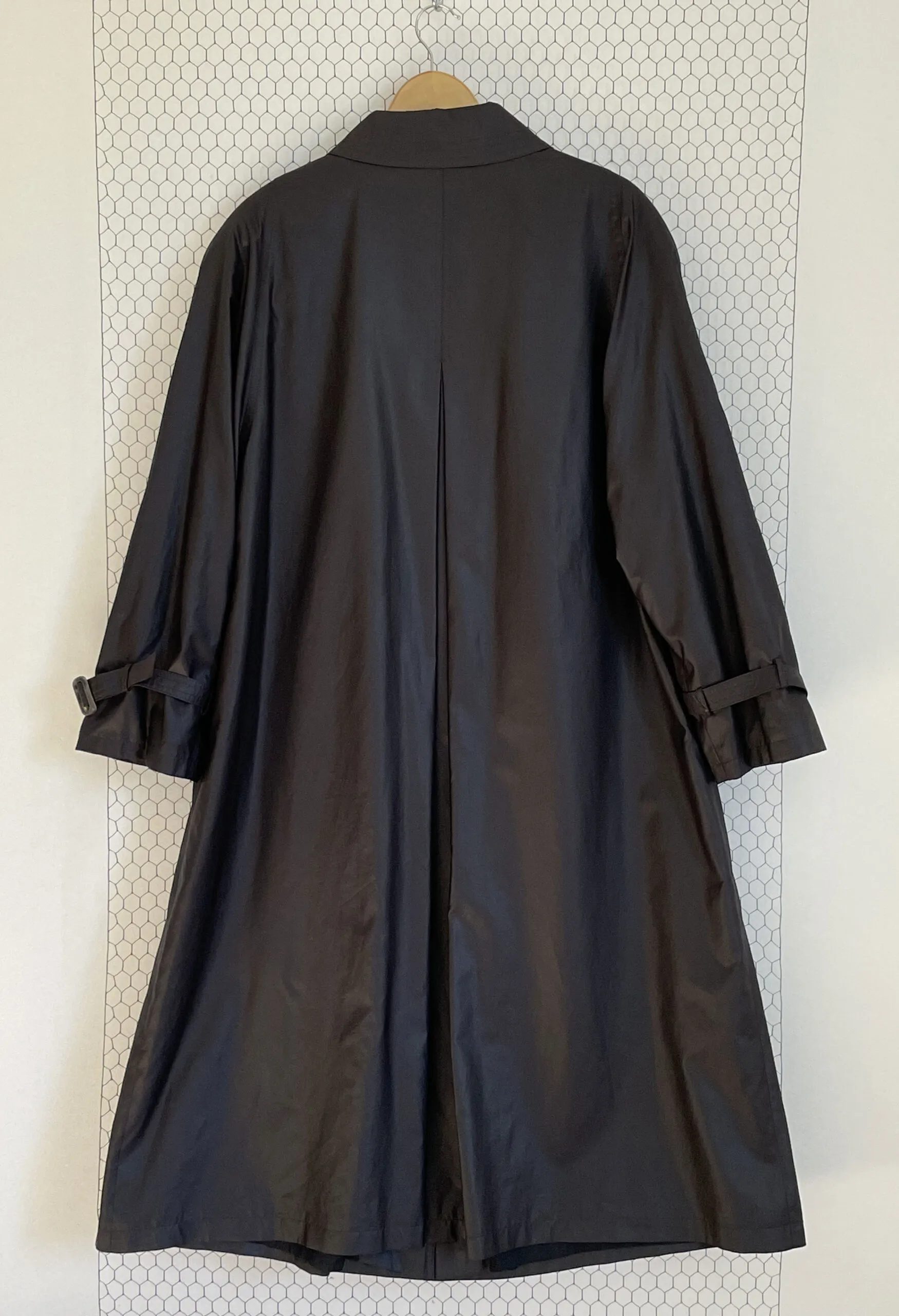 Trench svasato in nylon grigio antracite vintage anni ’90