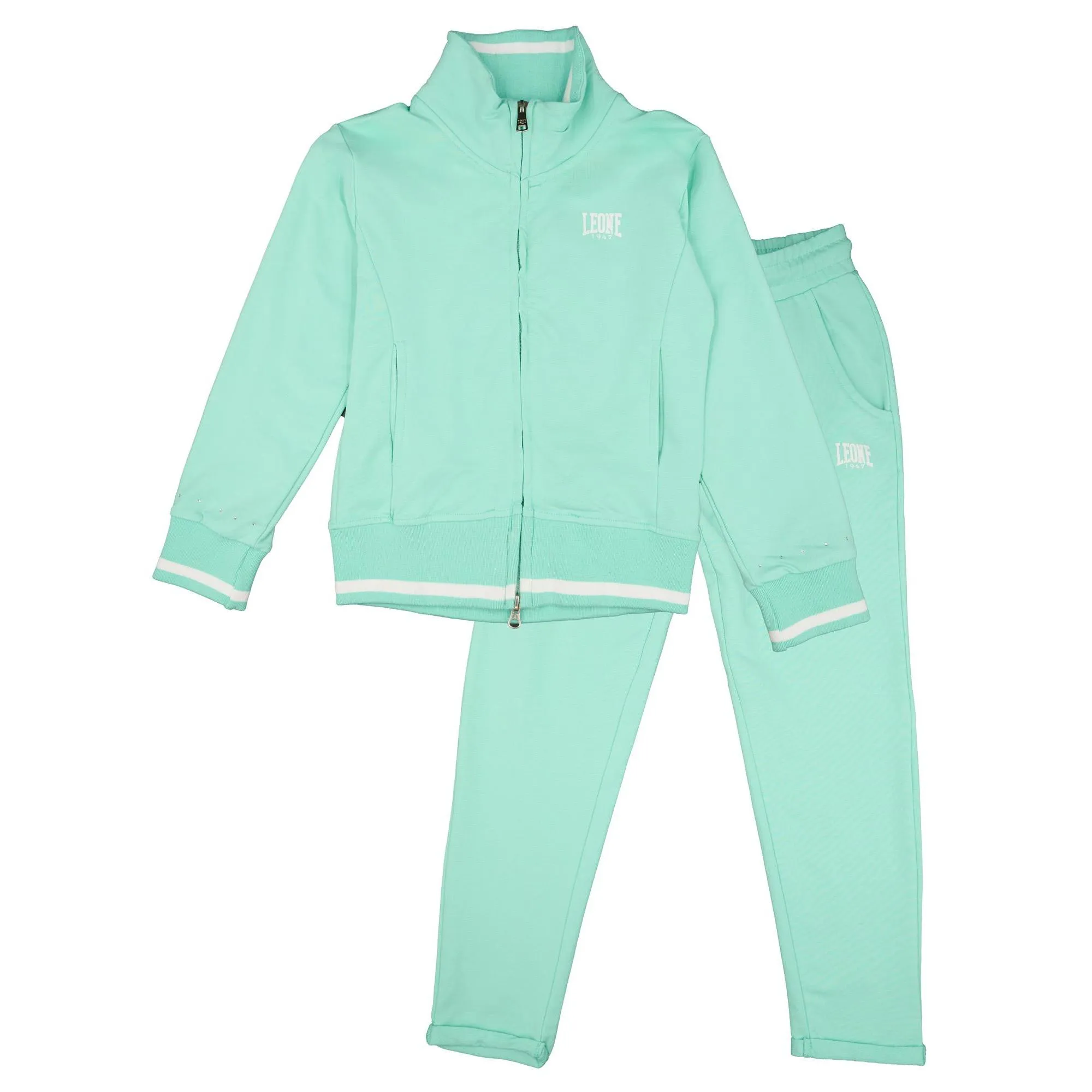 Tuta da bambina non felpata con colletto e zip Leone Bright