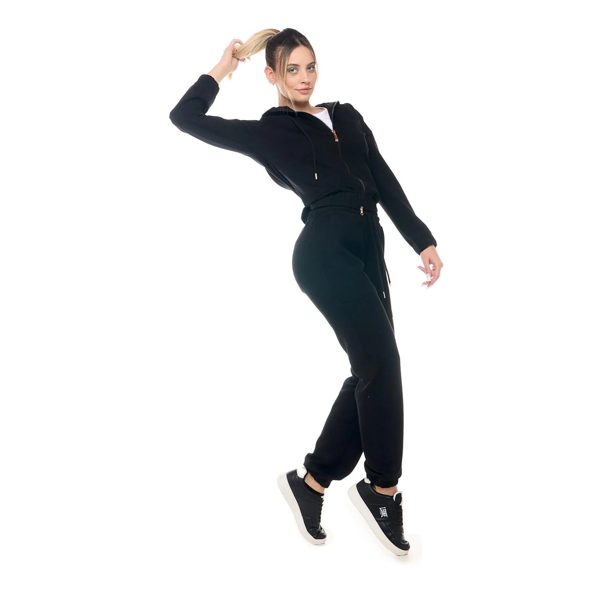 Tuta da donna con cappuccio e zip non felpata Leone Chic Boxing