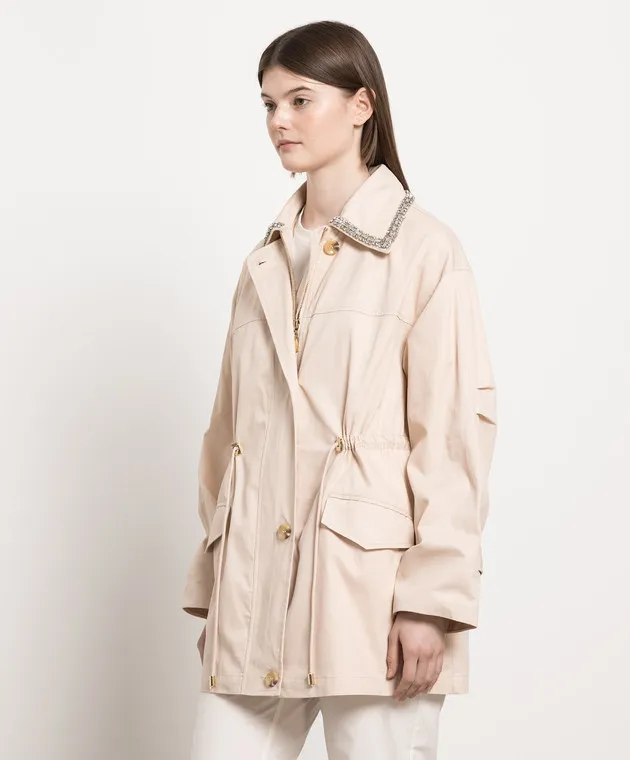 Twinset Impermeabile beige con strass 231LL26AA