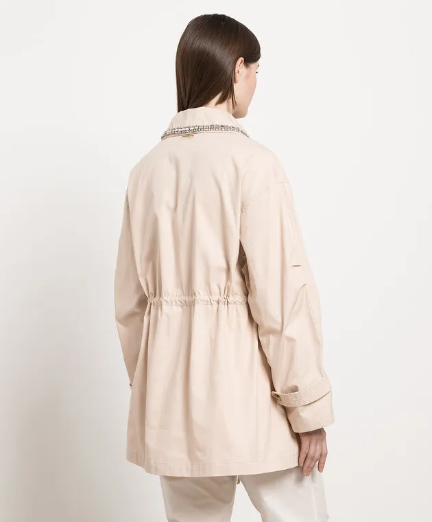 Twinset Impermeabile beige con strass 231LL26AA