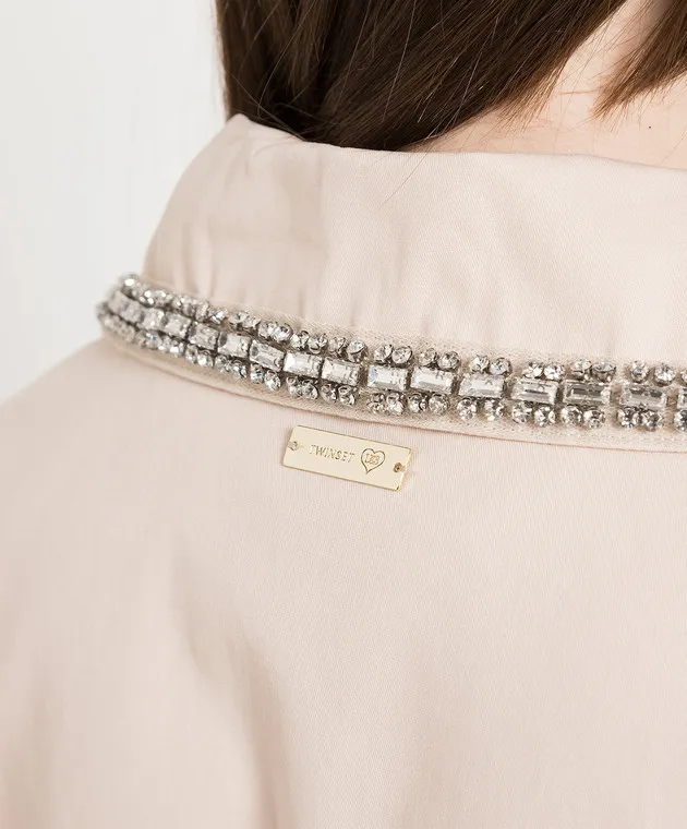 Twinset Impermeabile beige con strass 231LL26AA