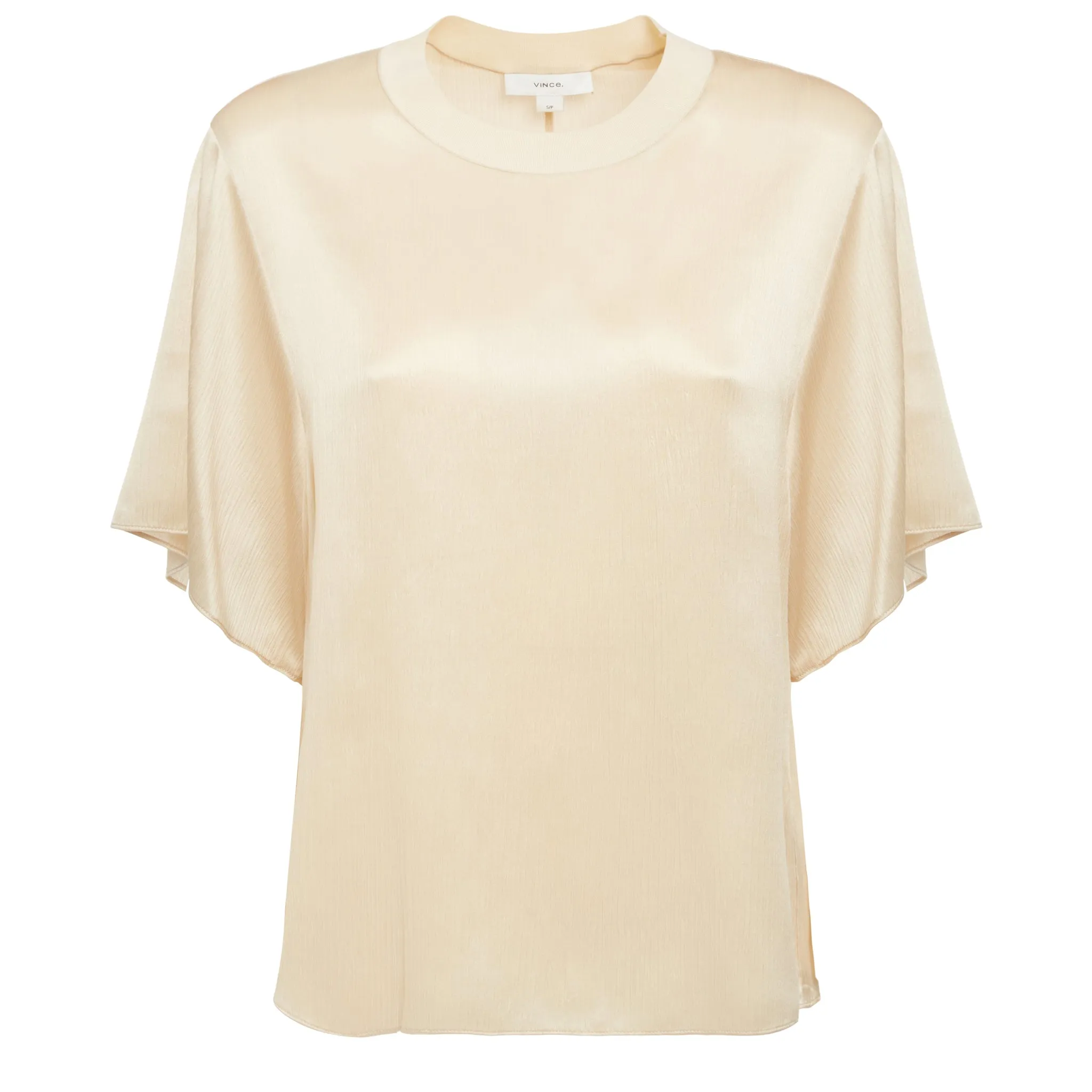 VINCE  Maglia in seta beige